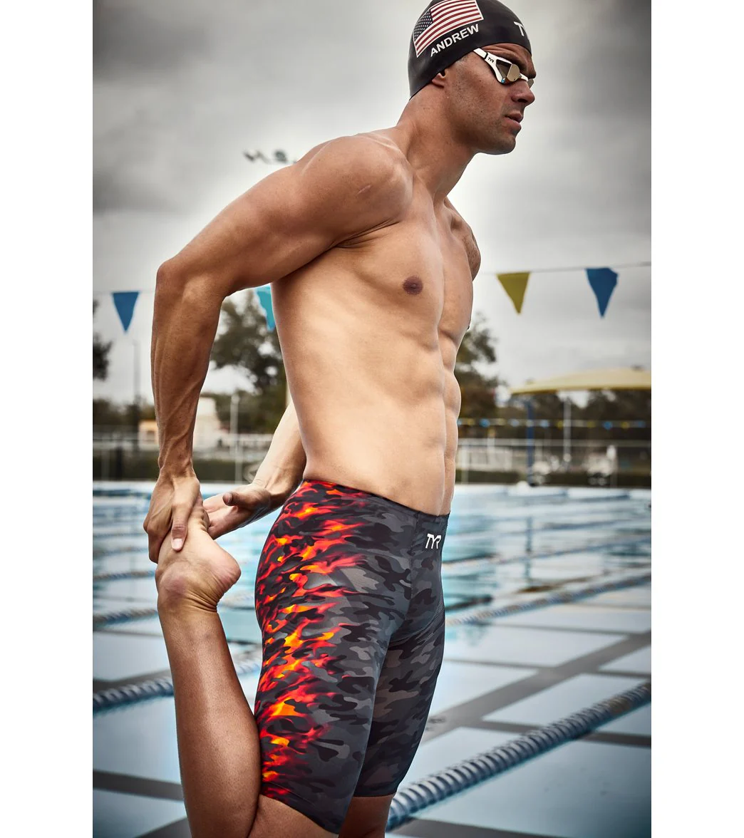 TYR Men's Venzo Camo High Waist Jammer Tech Suit Swimsuit - Image 7