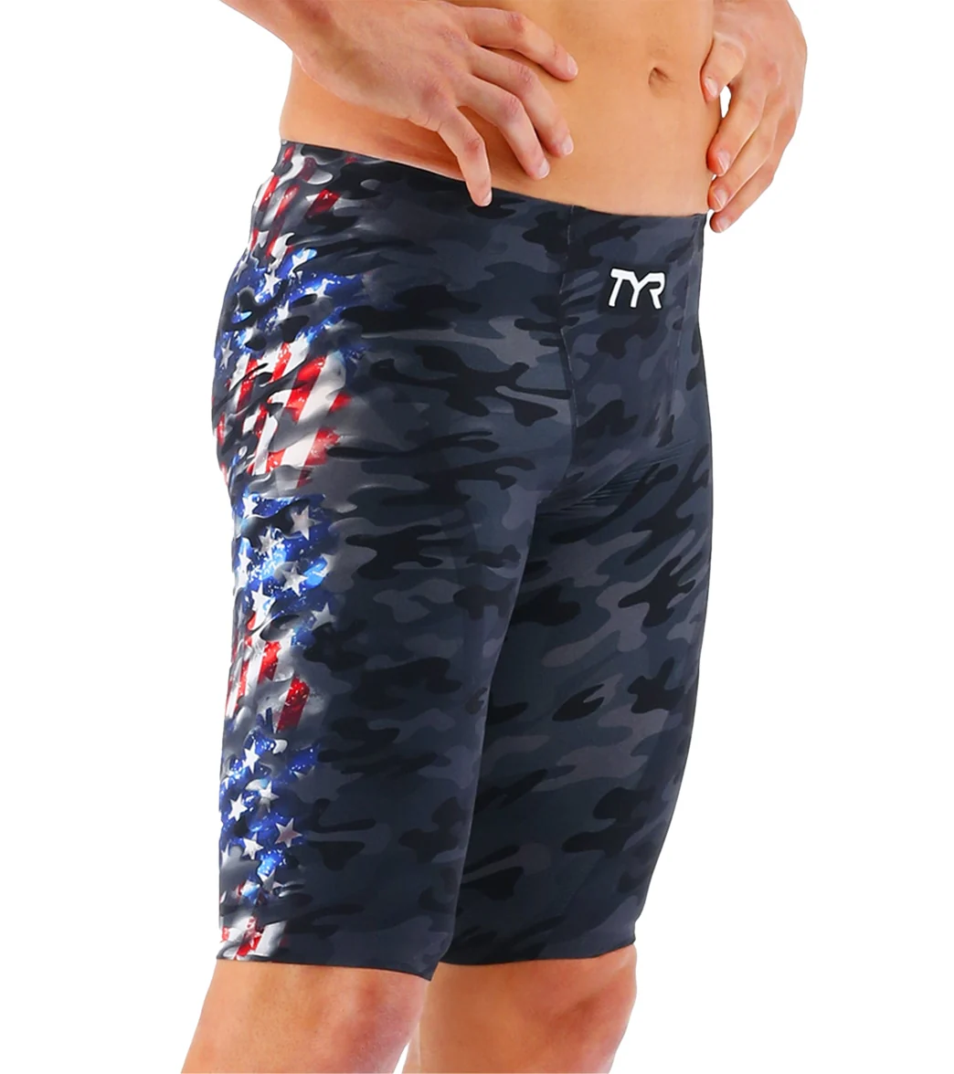 TYR Men's Venzo Camo USA Highwaist Jammer Tech Suit Swimsuit - Image 2