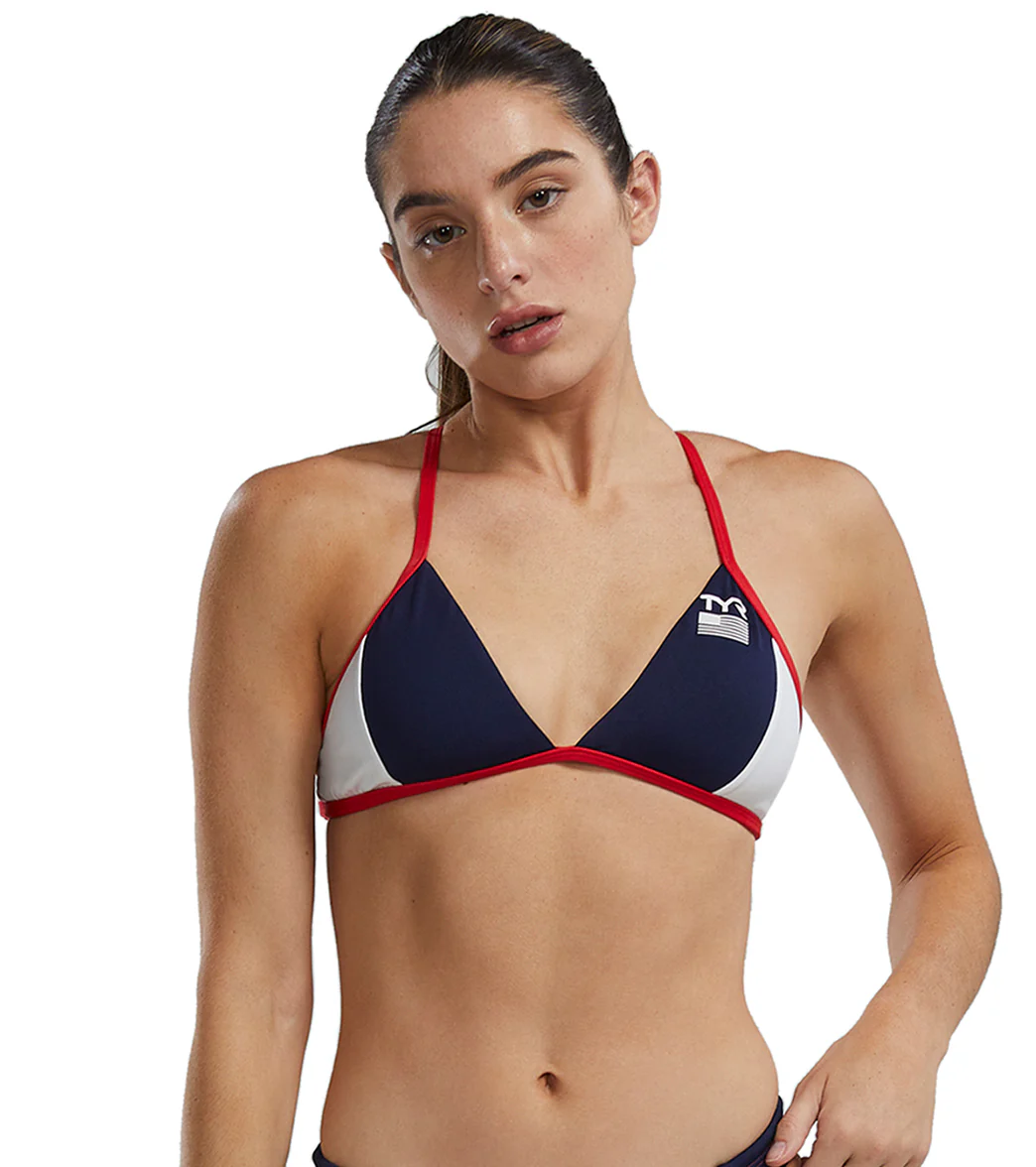 TYR USA Women's Triangle Tieback Bikini Top - Image 7