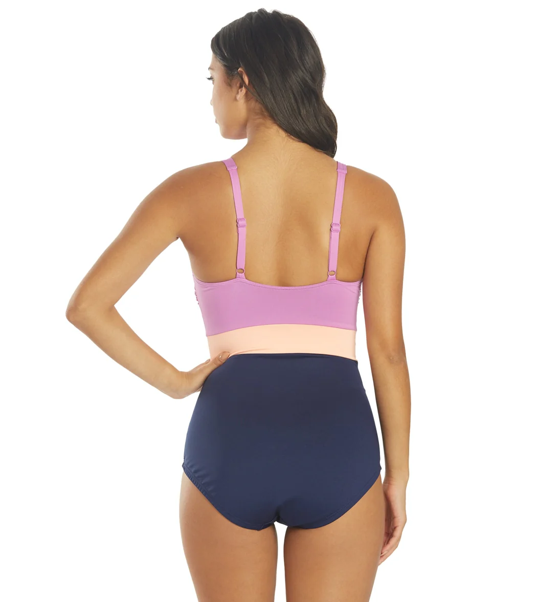 TYR Women's Solid Splice Belted Controlfit Chlorine Resistant One Piece Swimsuit - Image 3