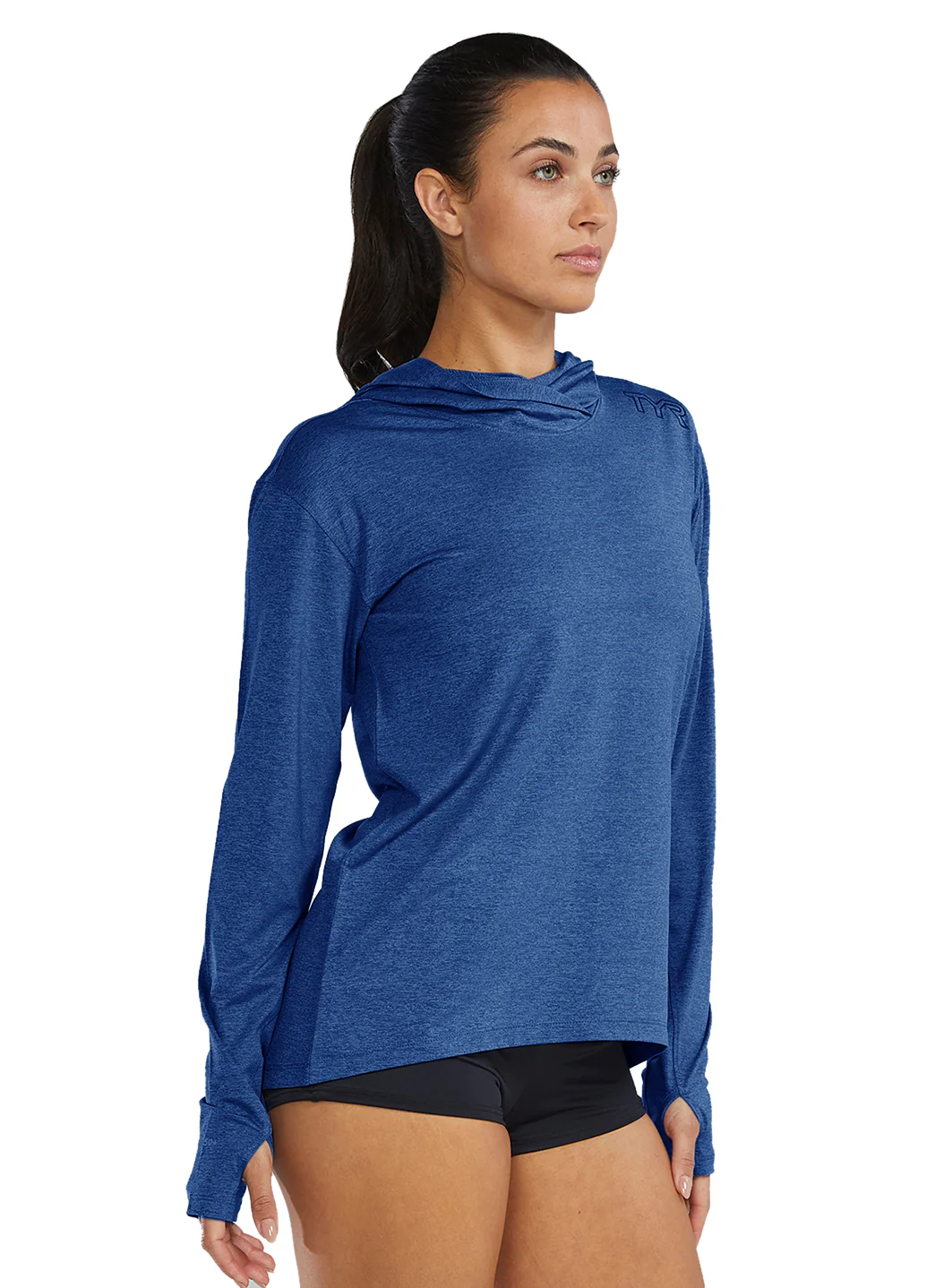 TYR Women's SunDefense Long Sleeve Hooded UPF 50+ Swim Shirt - Image 10