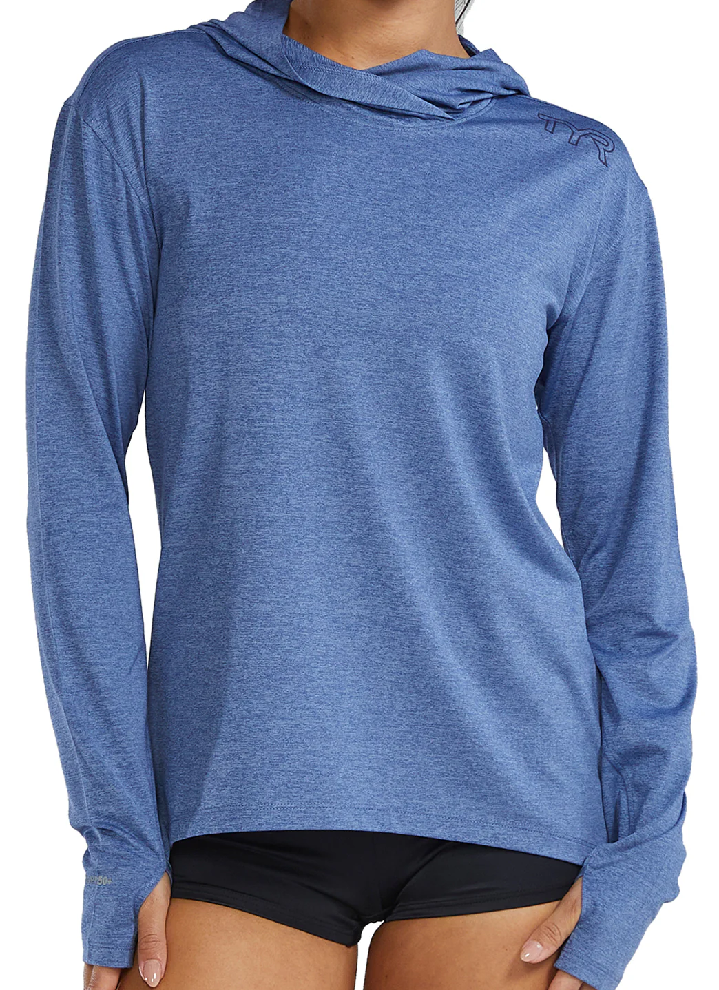 TYR Women's SunDefense Long Sleeve Hooded UPF 50+ Swim Shirt - Image 19