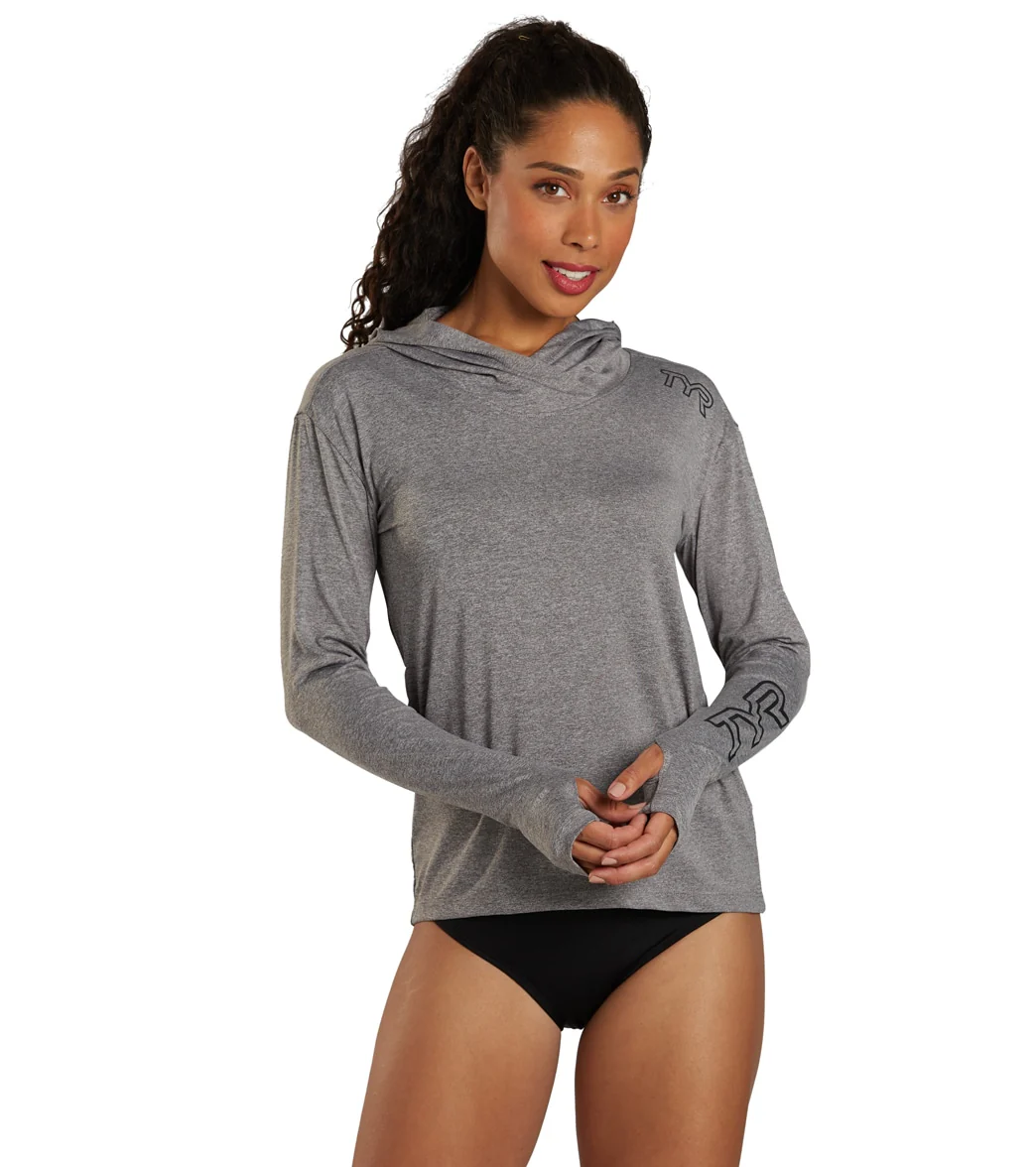 TYR Women's SunDefense Long Sleeve Hooded UPF 50+ Swim Shirt - Image 25