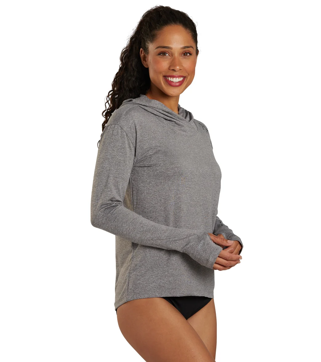 TYR Women's SunDefense Long Sleeve Hooded UPF 50+ Swim Shirt - Image 26