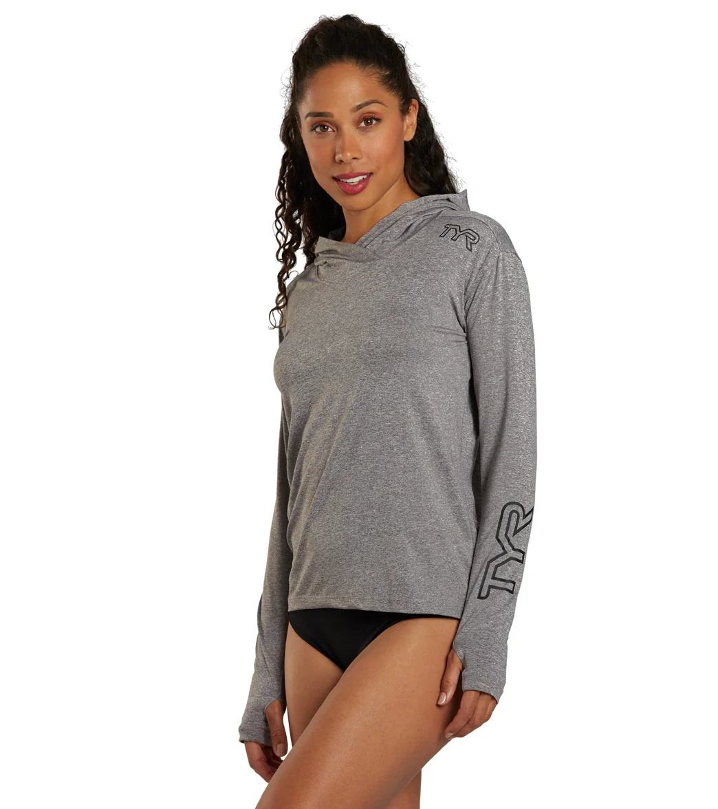 TYR Women's SunDefense Long Sleeve Hooded UPF 50+ Swim Shirt - Image 28