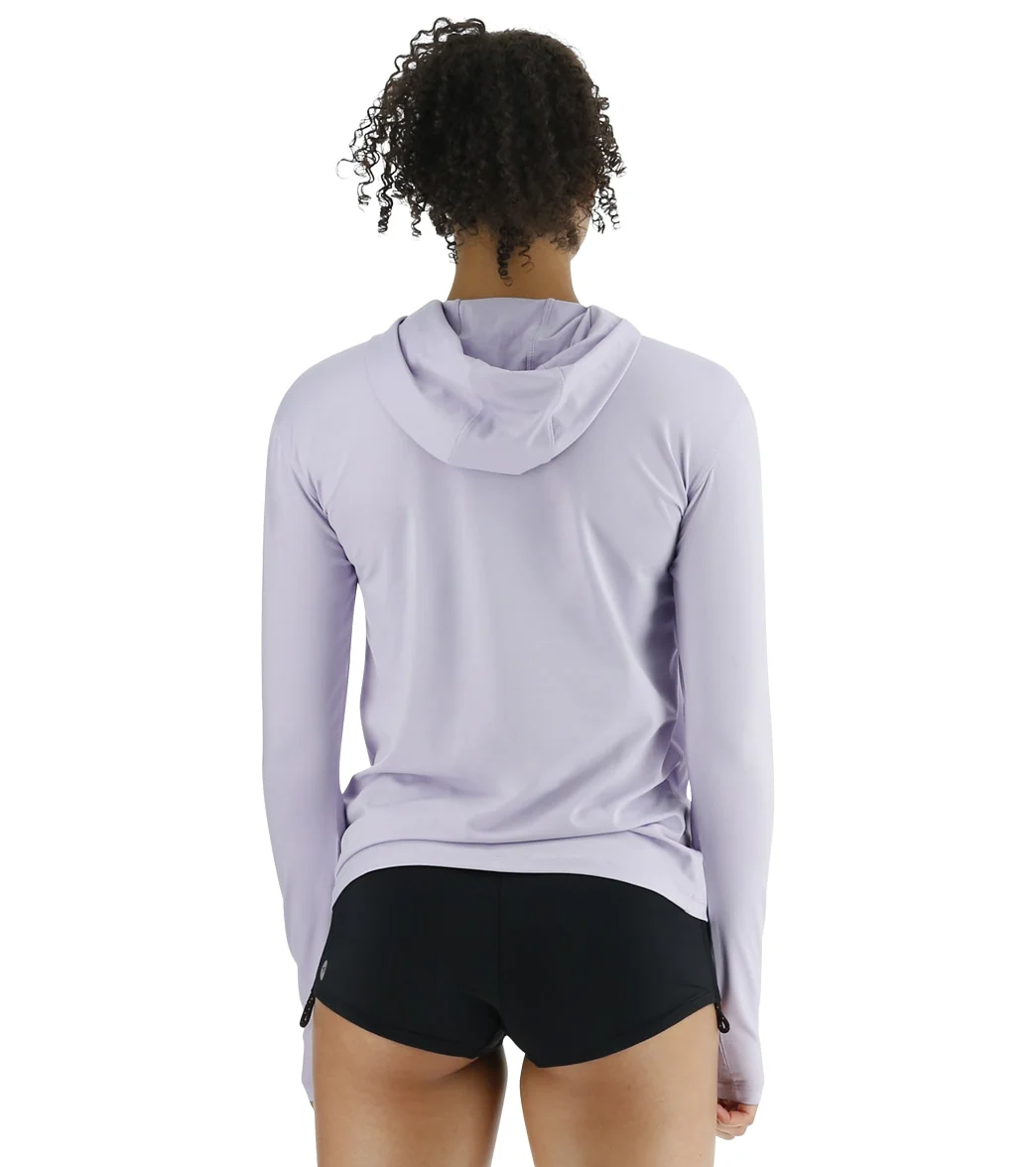 TYR Women's SunDefense Long Sleeve Hooded UPF 50+ Swim Shirt - Image 39