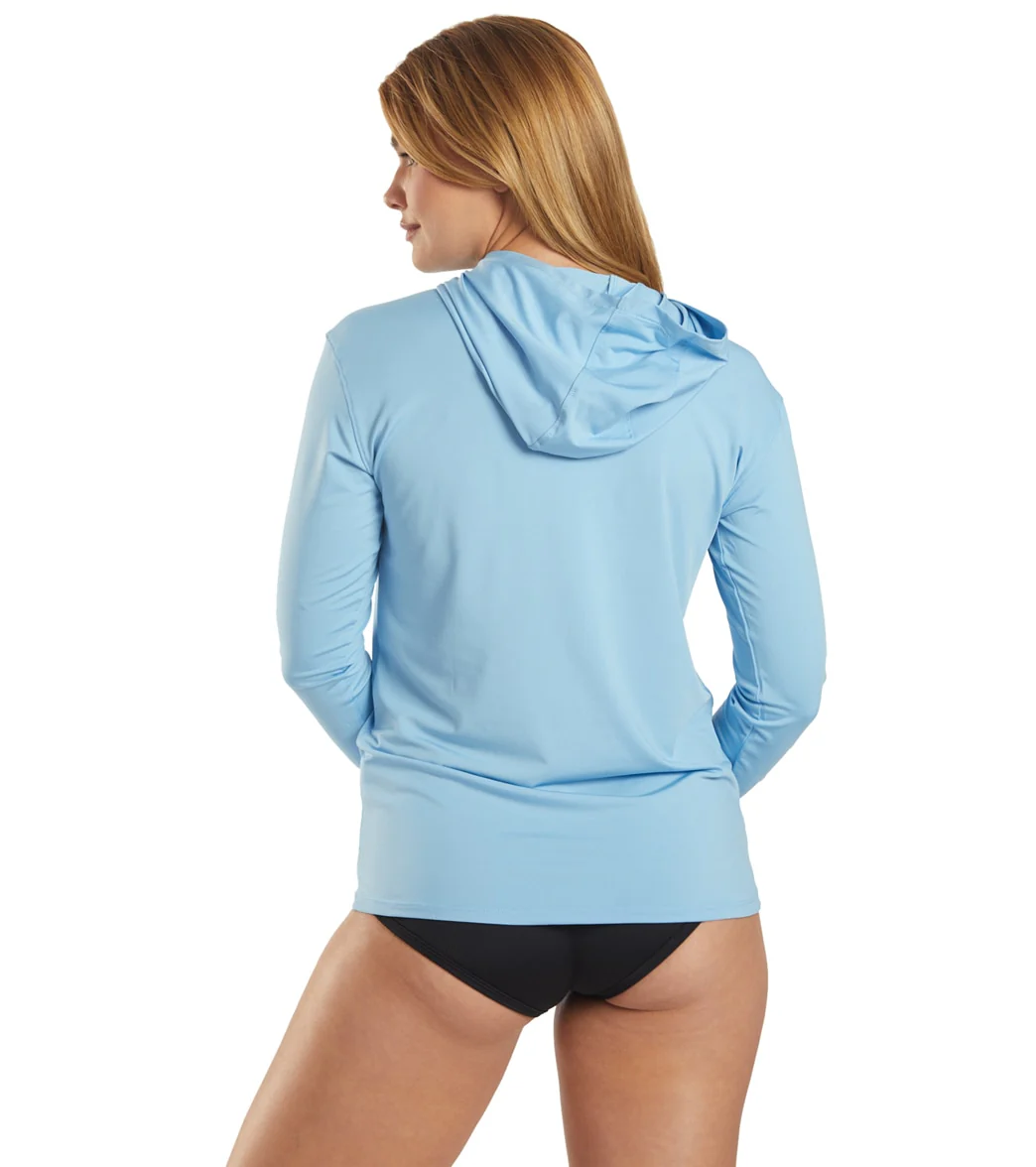 TYR Women's SunDefense Long Sleeve Hooded UPF 50+ Swim Shirt - Image 47