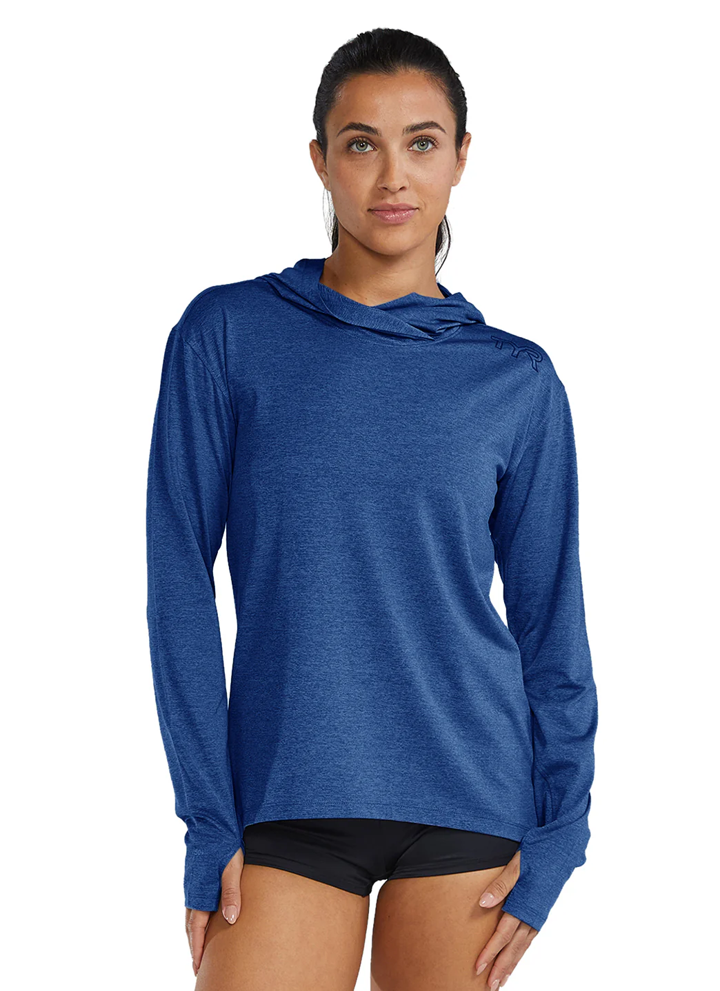 TYR Women's SunDefense Long Sleeve Hooded UPF 50+ Swim Shirt - Image 9