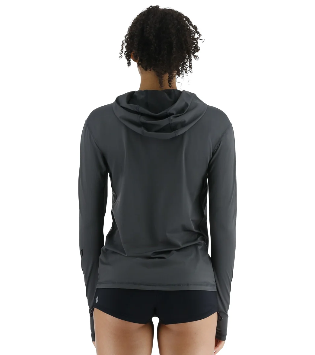 TYR Women's SunDefense Long Sleeve Hooded UPF 50+ Swim Shirt - Image 3