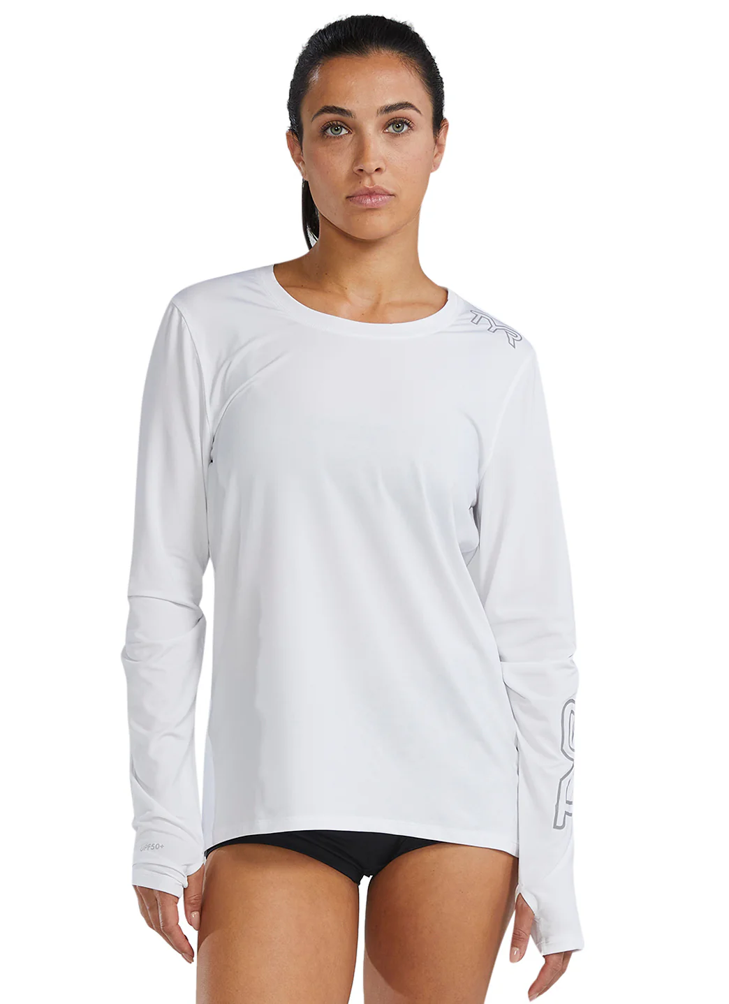 TYR Women's SunDefense Long Sleeve UPF 50+ Swim Shirt - Image 2