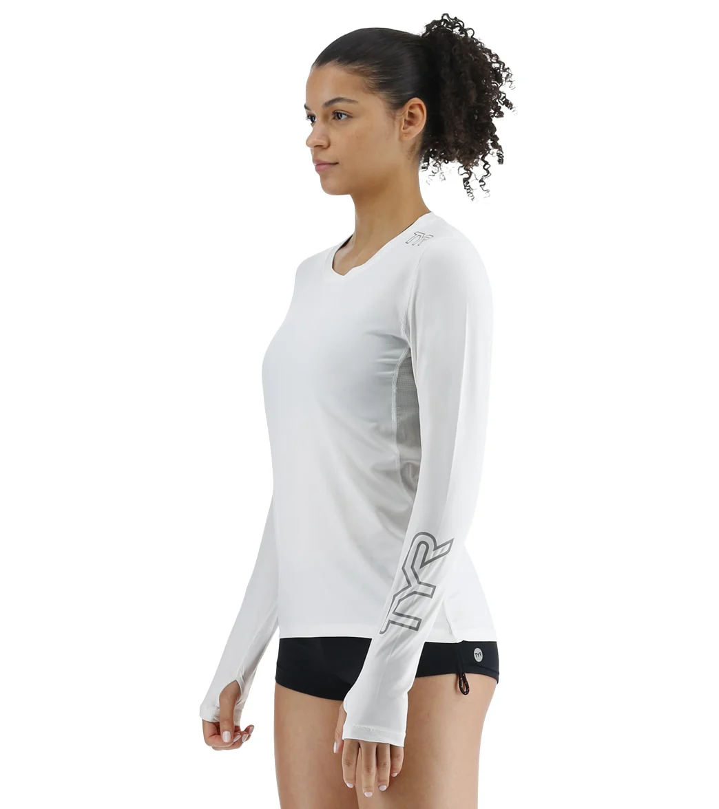TYR Women's SunDefense Vented Long Sleeve UPF 50+ Swim Shirt - Image 7