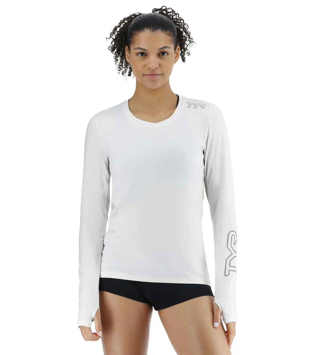 TYR Women's SunDefense Vented Long Sleeve UPF 50+ Swim Shirt - Image 9