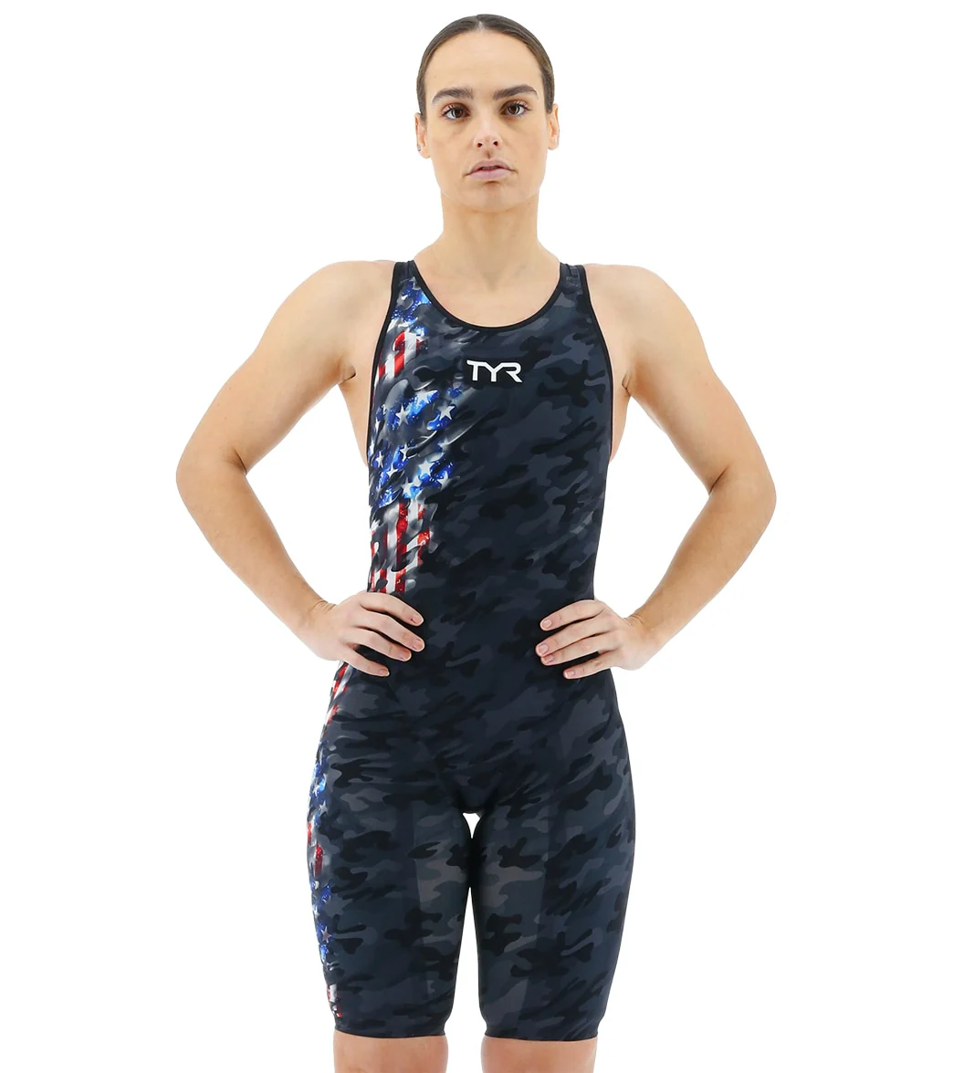 TYR Women's Venzo Camo USA Closed Back Tech Suit Swimsuit - Image 9