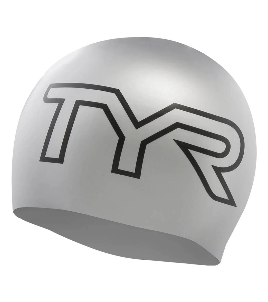 TYR Wrinkle-Free Large Logo Silicone Swim Cap - Image 7