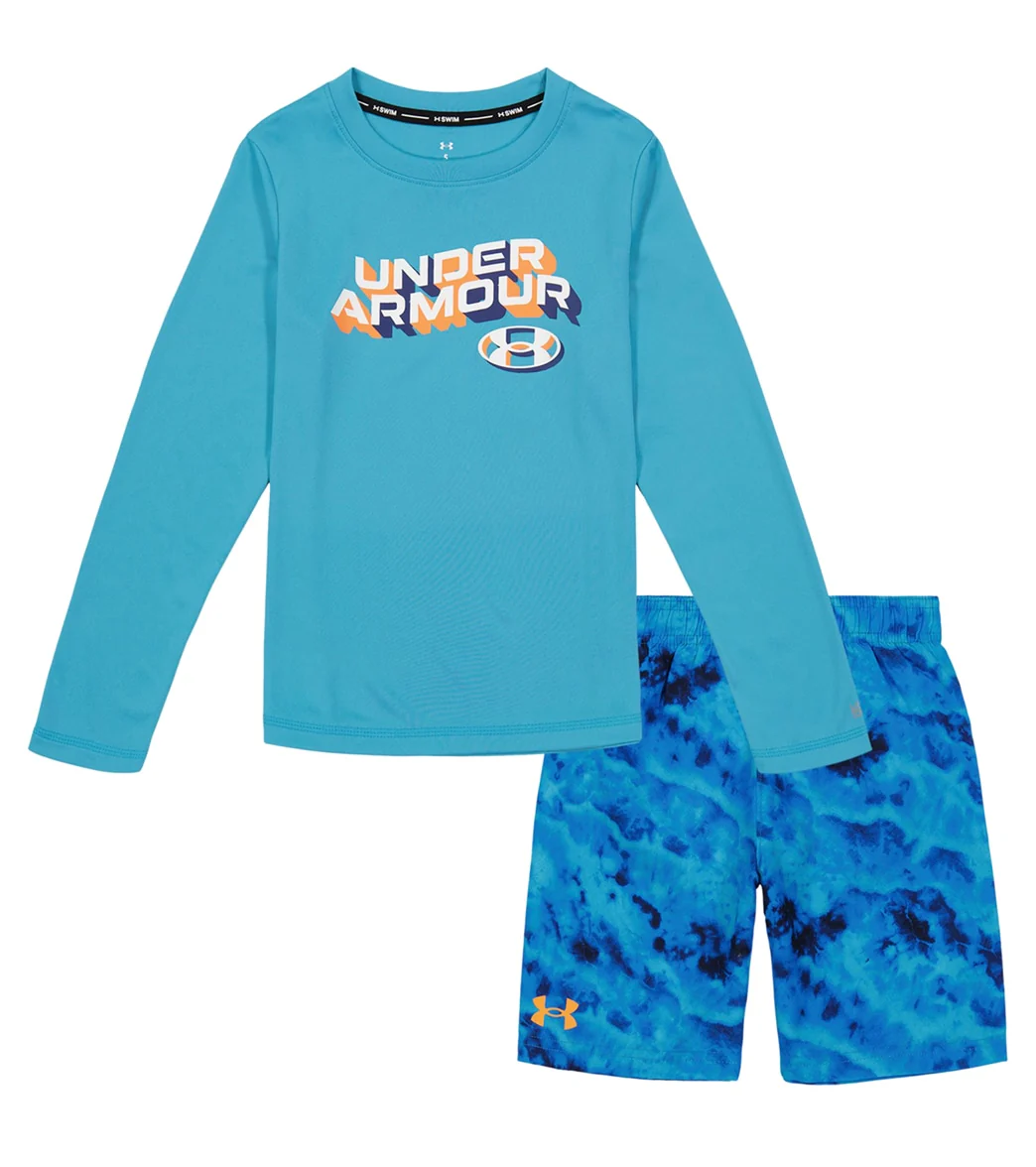Under Armour Boys' UA Ridge Dye Long Sleeve Swim Set (Little Kid) - Image 4