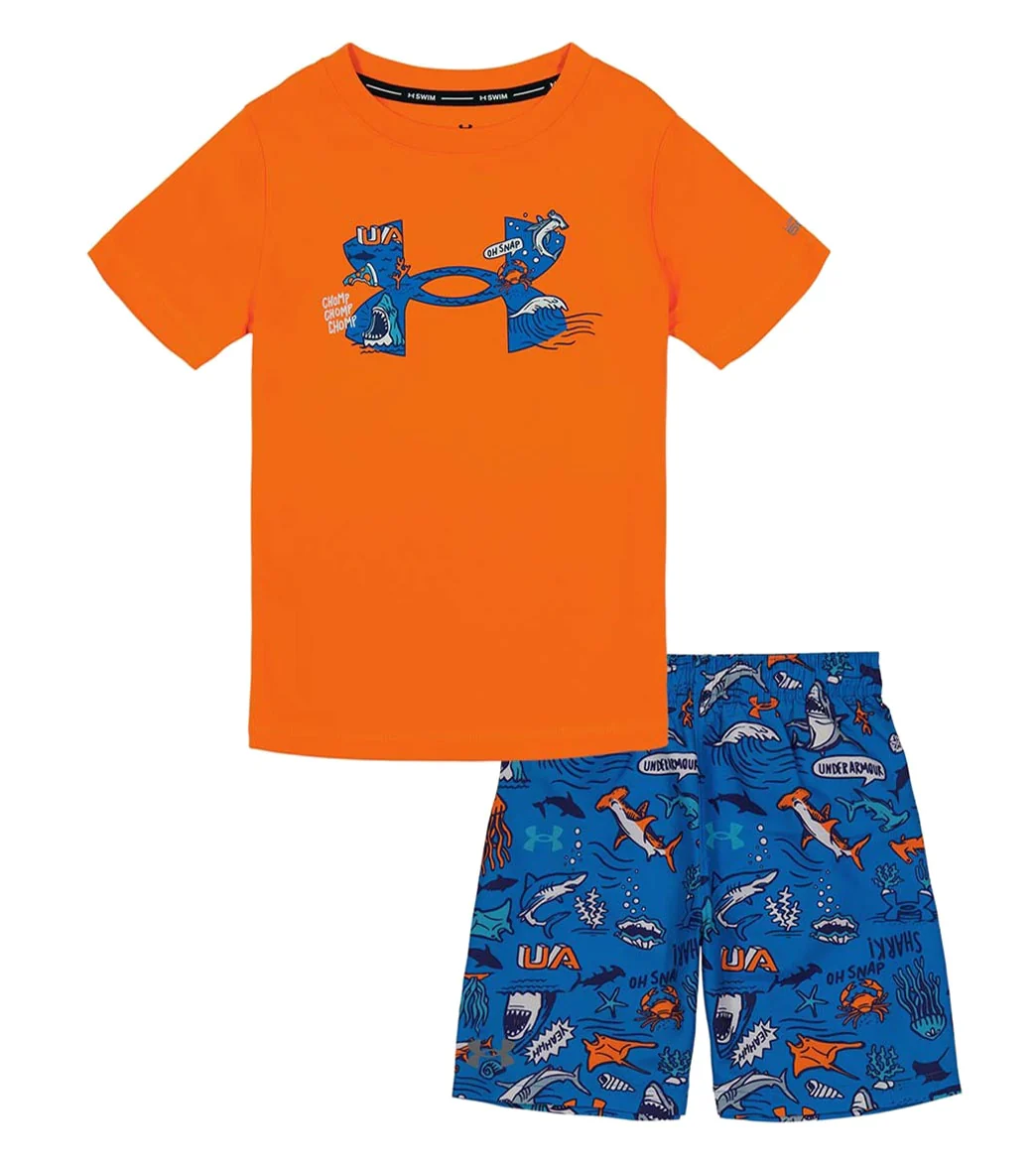 Under Armour Boys' UA Shark Fest Short Sleeve Swim Set (Baby) - Image 4