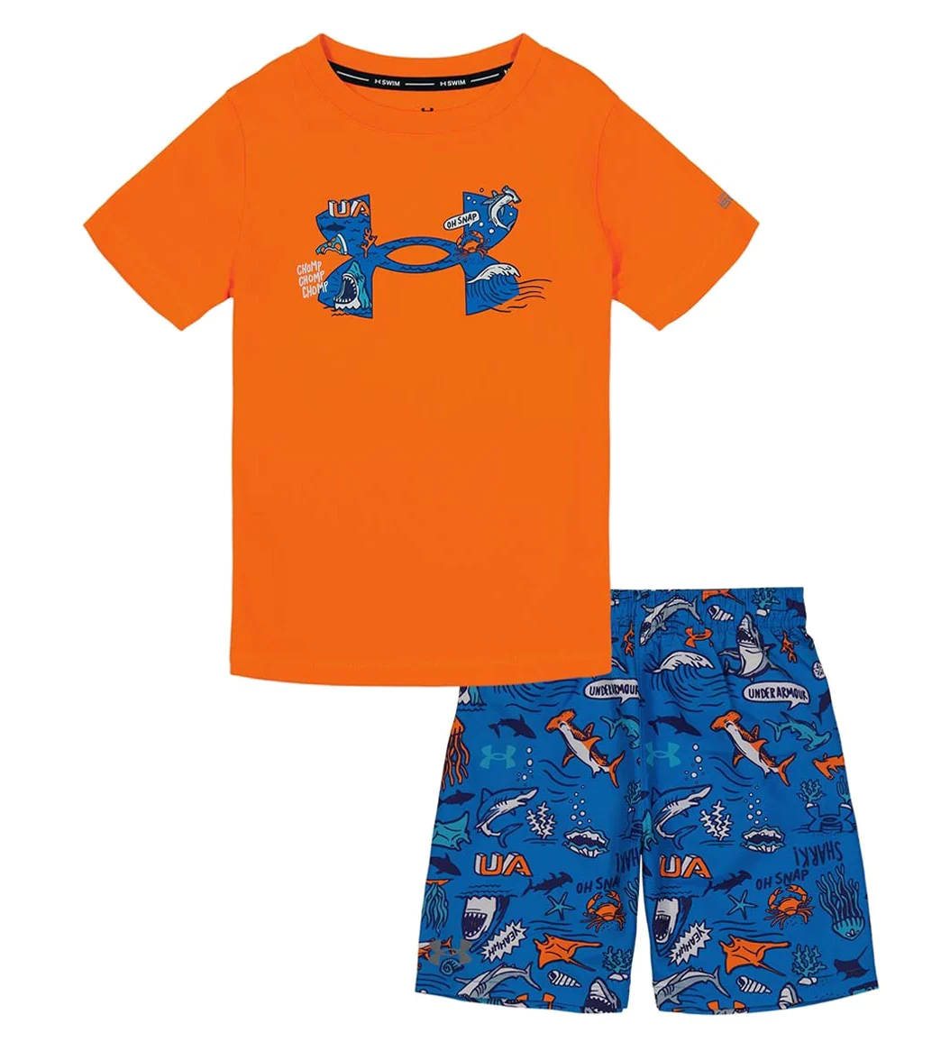 Under Armour Boys' UA Shark Fest Short Sleeve Swim Set (Toddler) - Image 4