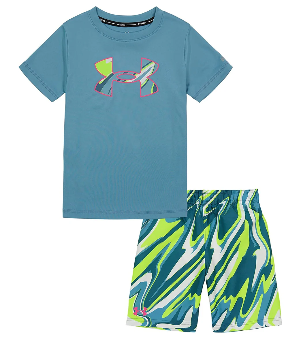 Under Armour Boys' UA Youth Melt Short Sleeve Swim Set (Toddler) - Image 4