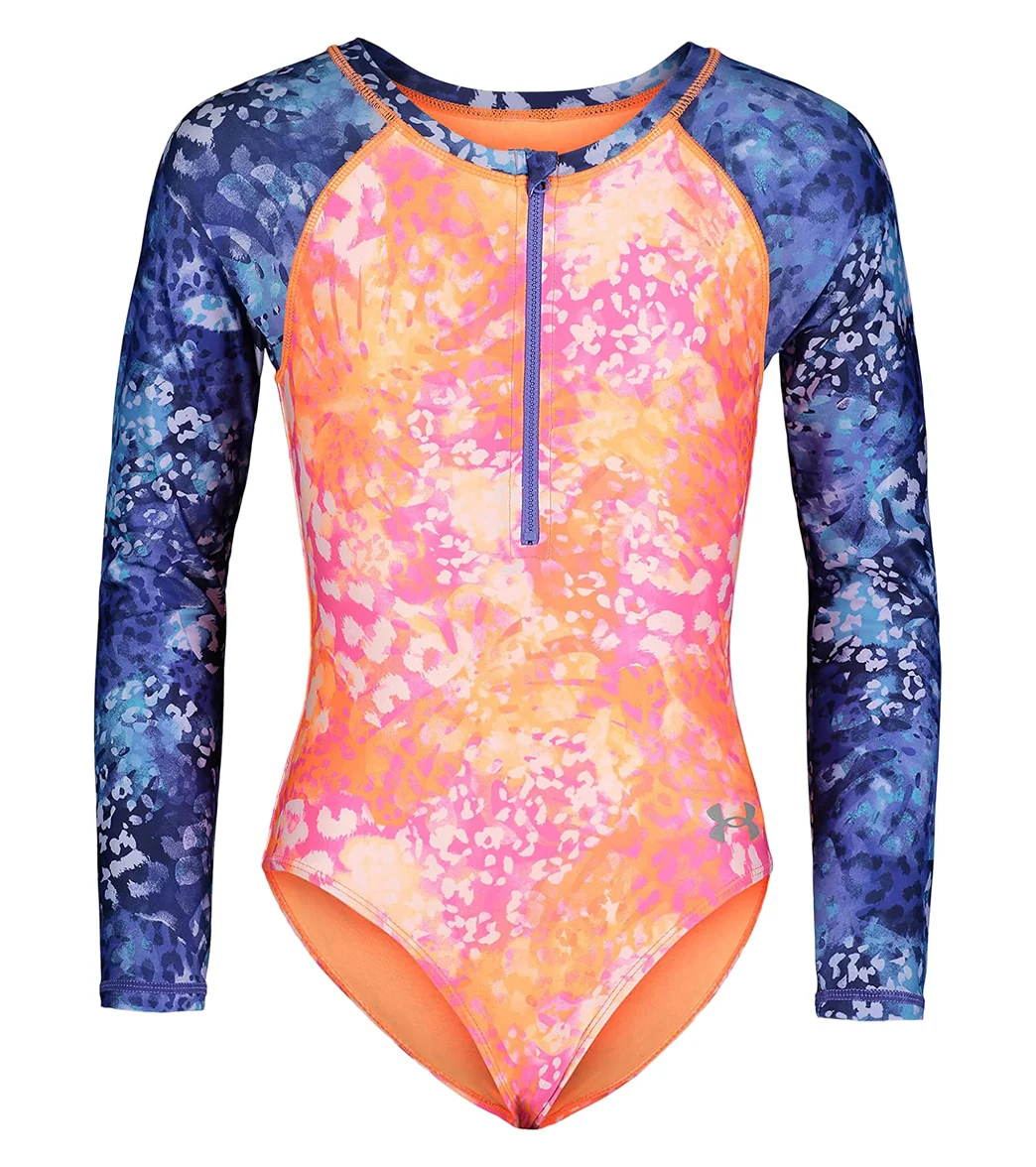 Under Armour Girls' UA Animal Tropic Long Sleeve One Piece Swimsuit (Toddler, Little Kid) - Image 5