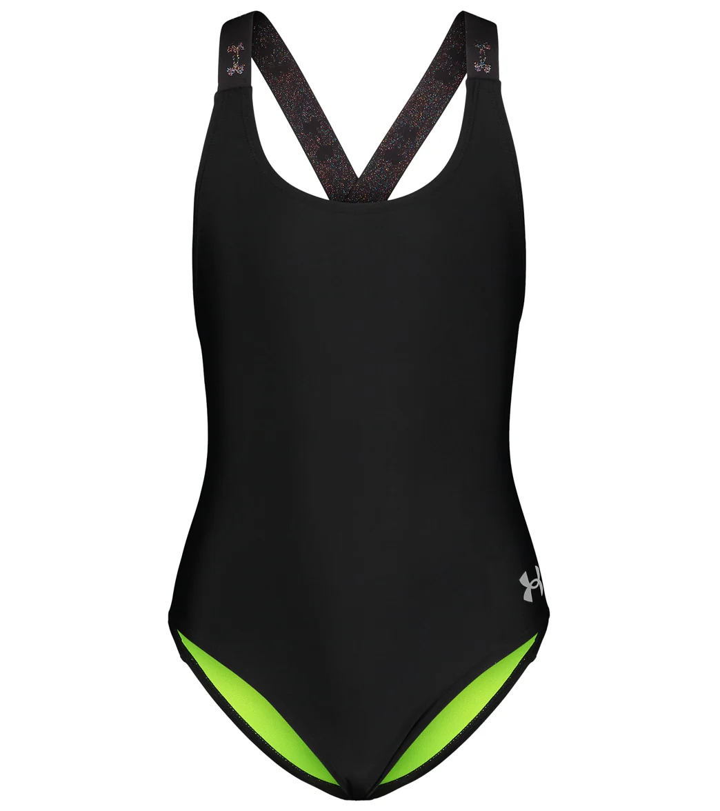 Under Armour Girls' UA Racer One Piece Swimsuit (Big Kid) - Image 10