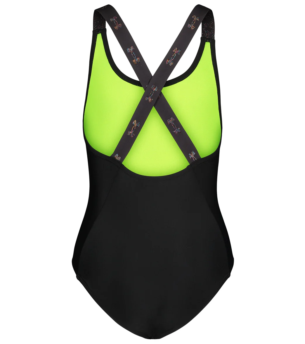 Under Armour Girls' UA Racer One Piece Swimsuit (Big Kid) - Image 7