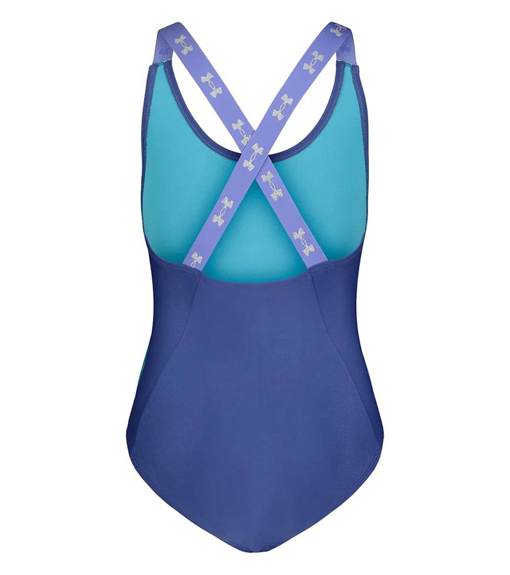 Under Armour Girls' UA Racer One Piece Swimsuit (Little Kid) - Image 2