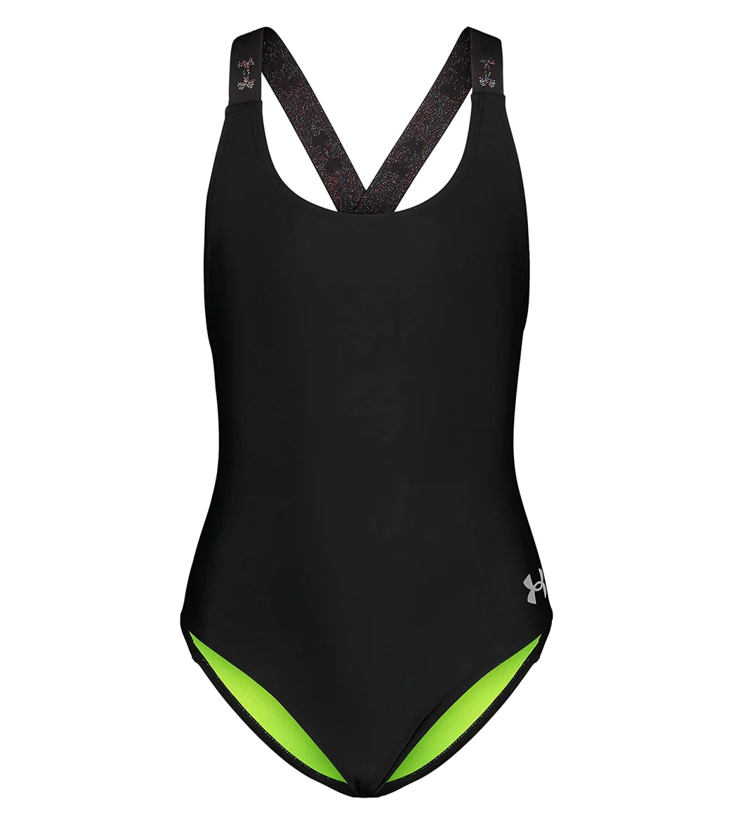 Under Armour Girls' UA Racer One Piece Swimsuit (Little Kid) - Image 5