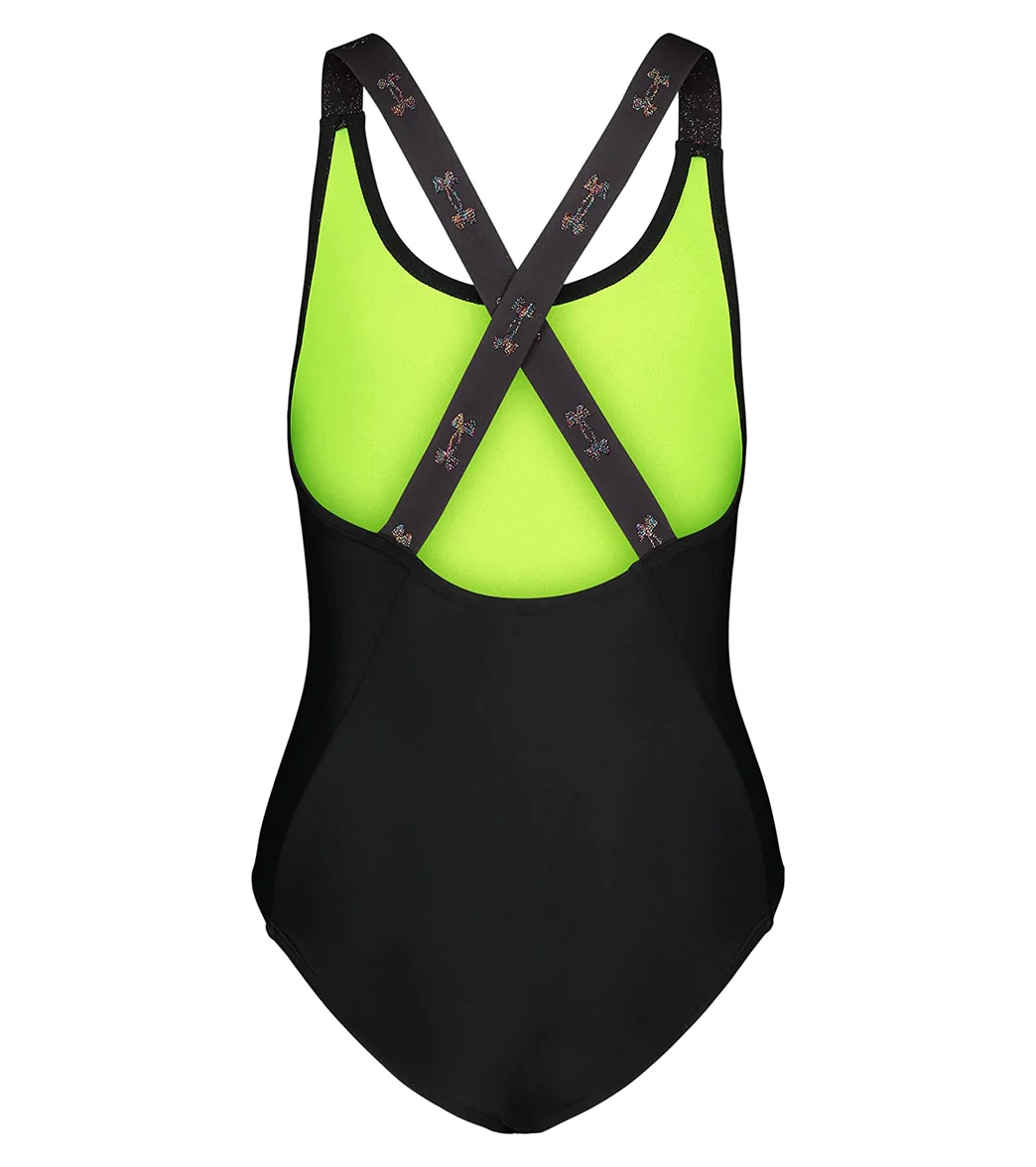 Under Armour Girls' UA Racer One Piece Swimsuit (Little Kid) - Image 6