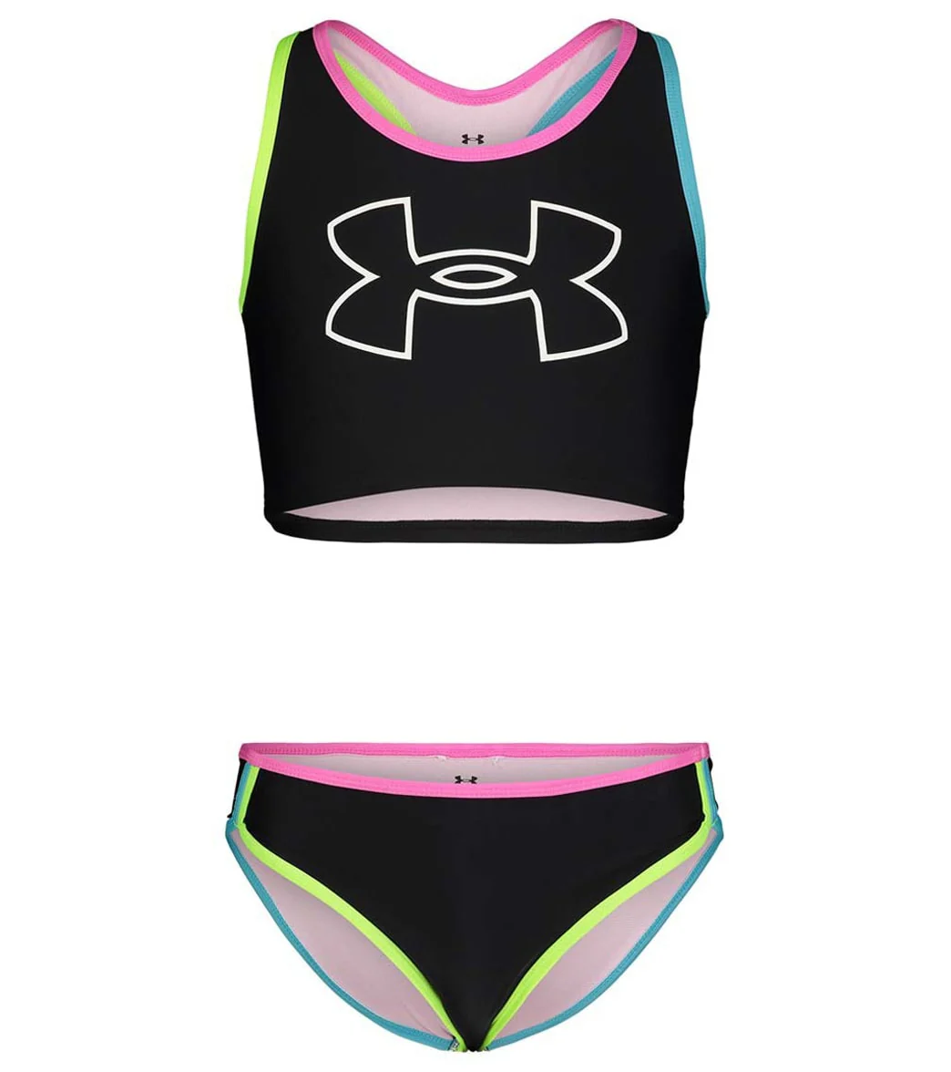 Under Armour Girls' UA Racer Two Piece Midkini Set (Little Kid) - Image 4