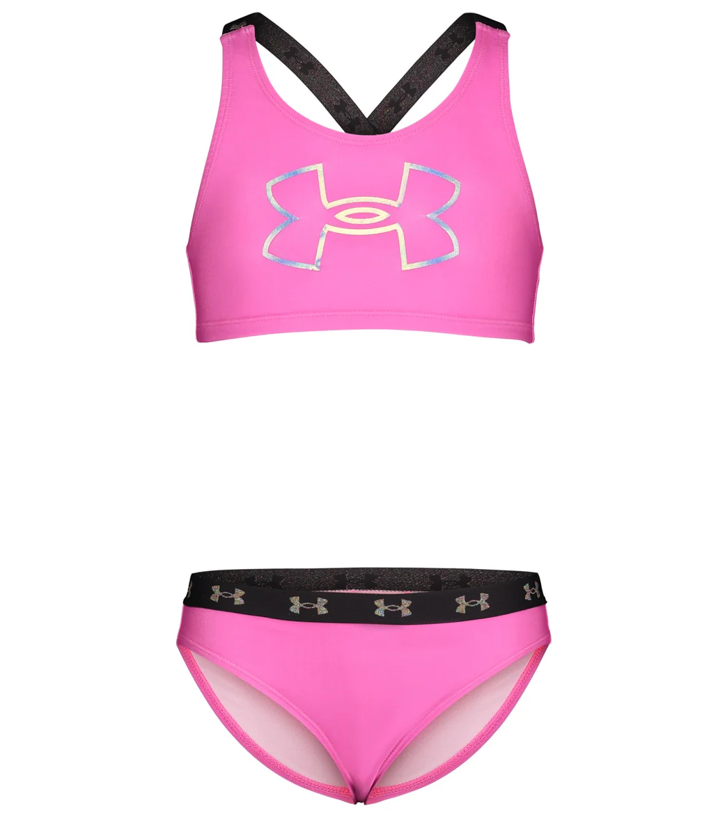 Under Armour Girls' UA Two Piece Racer Bikini Set (Big Kid)