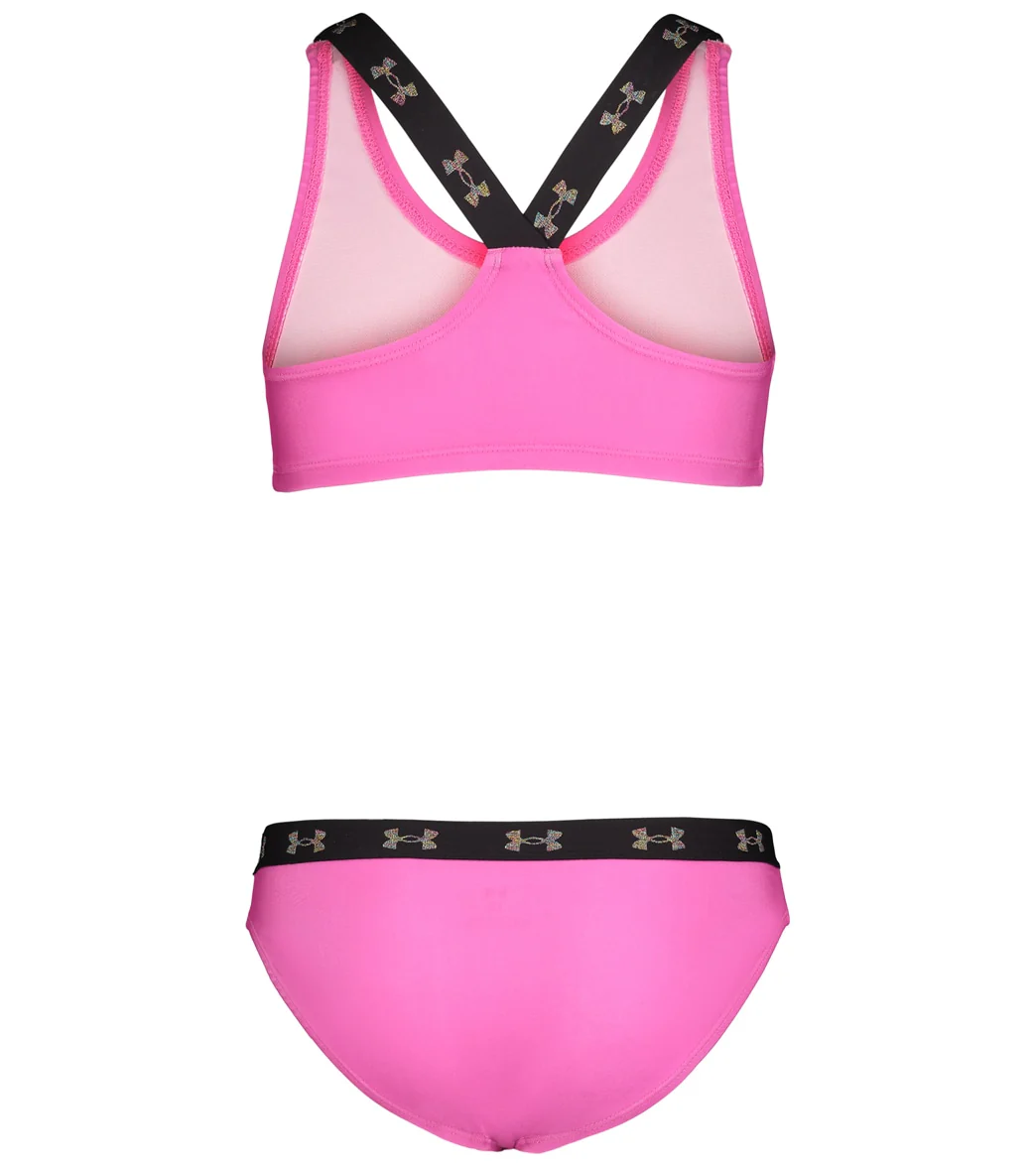 Under Armour Girls' UA Two Piece Racer Bikini Set (Big Kid) - Image 2