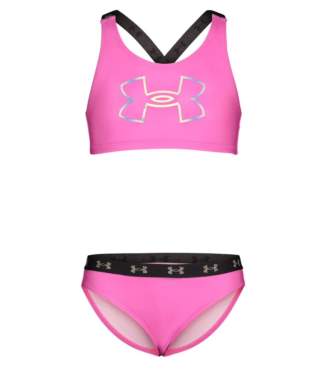 Under Armour Girls' UA Two Piece Racer Bikini Set (Little Kid)