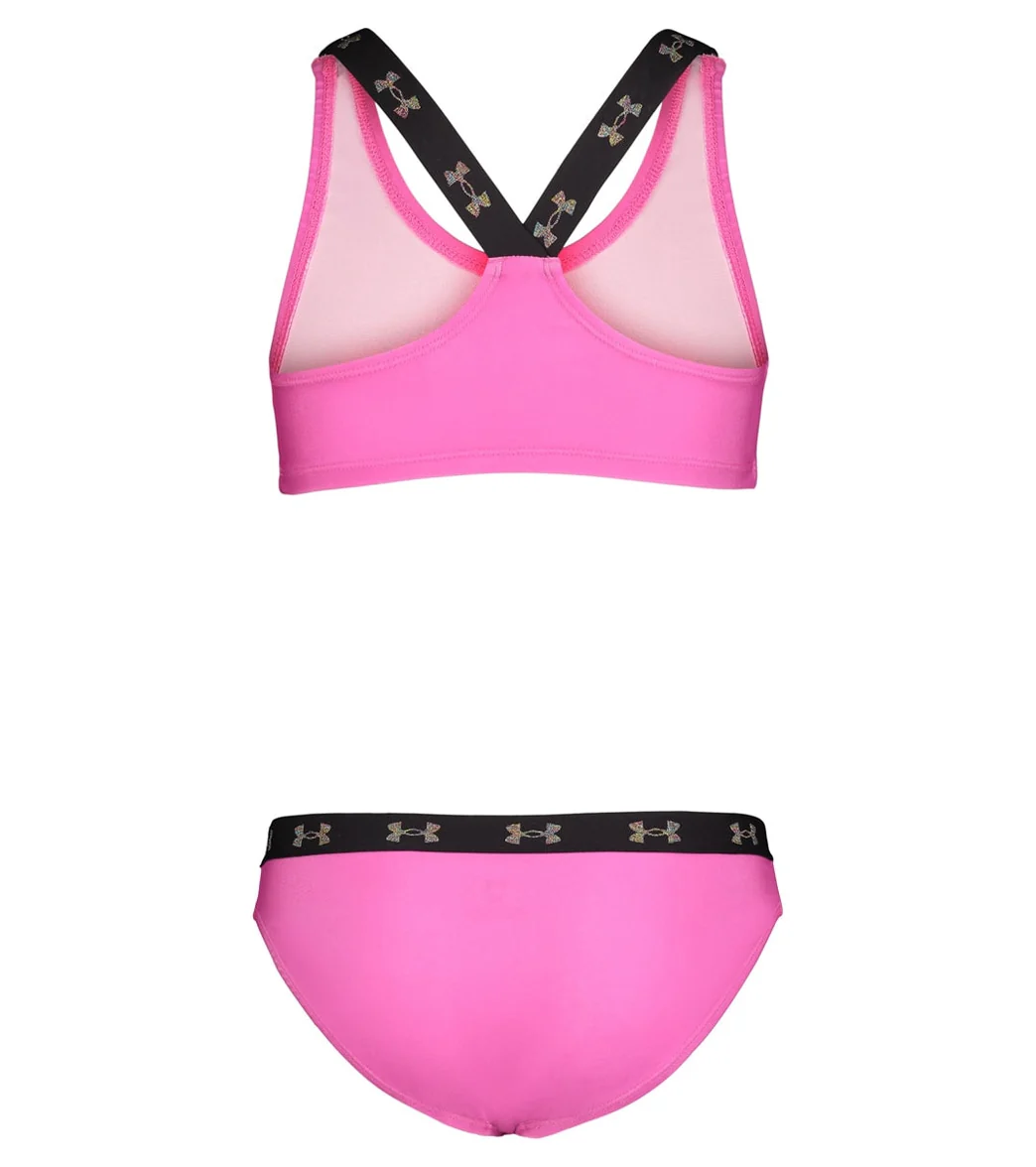 Under Armour Girls' UA Two Piece Racer Bikini Set (Little Kid) - Image 2
