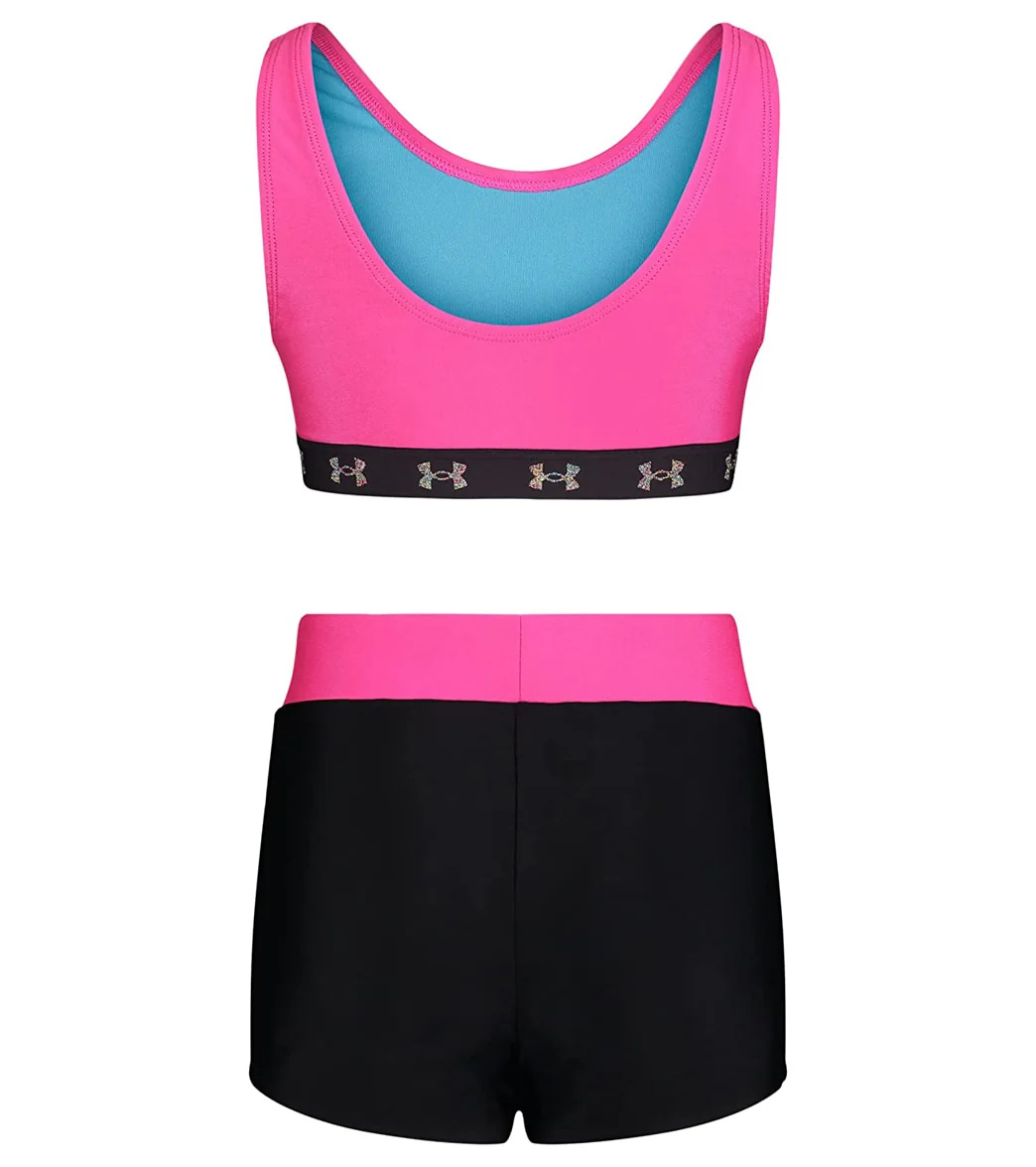 Under Armour Girls' UA Two Piece Swim Short Set (Big Kid) - Image 3