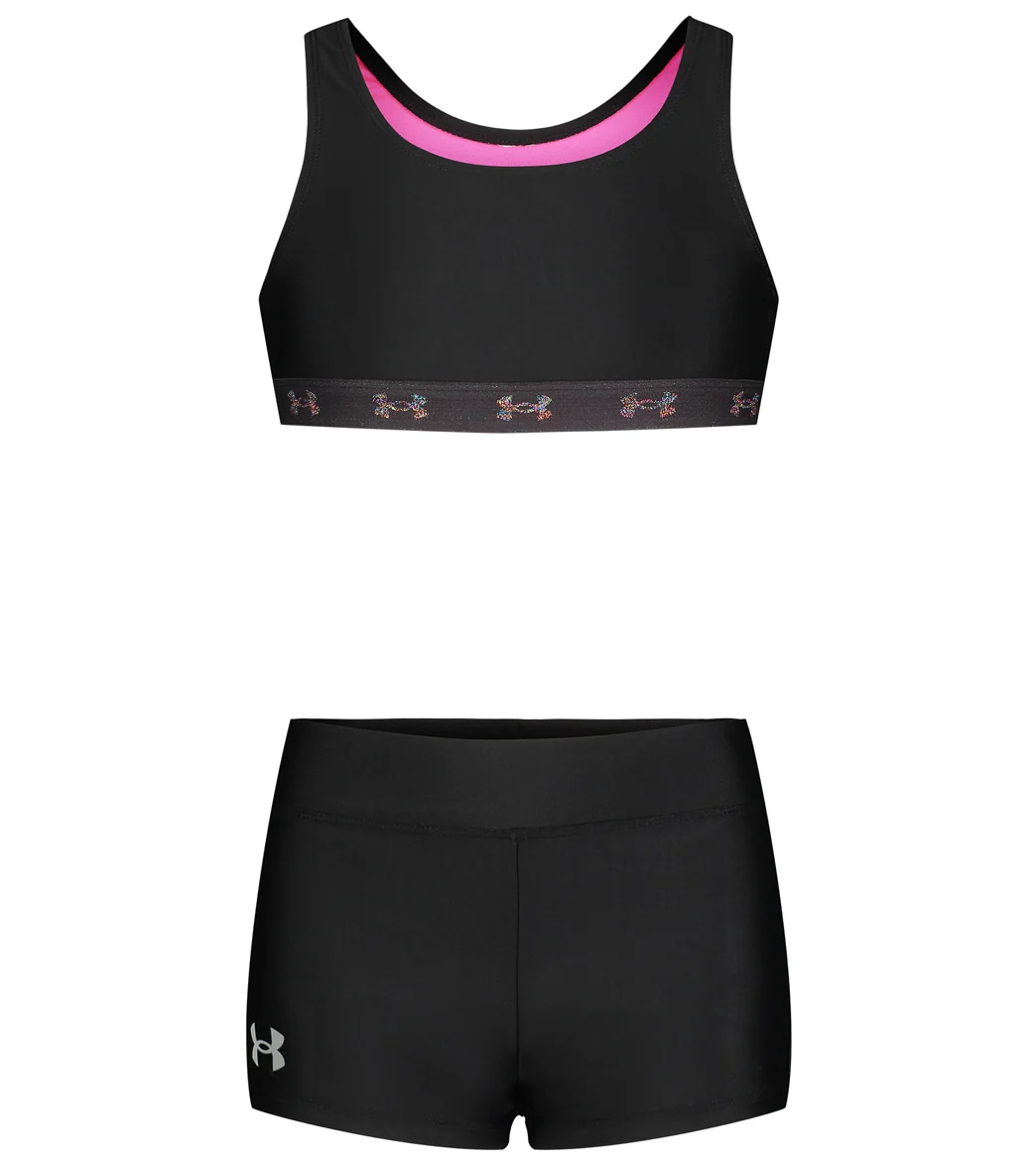 Under Armour Girls' UA Two Piece Swim Short Set (Big Kid) - Image 6