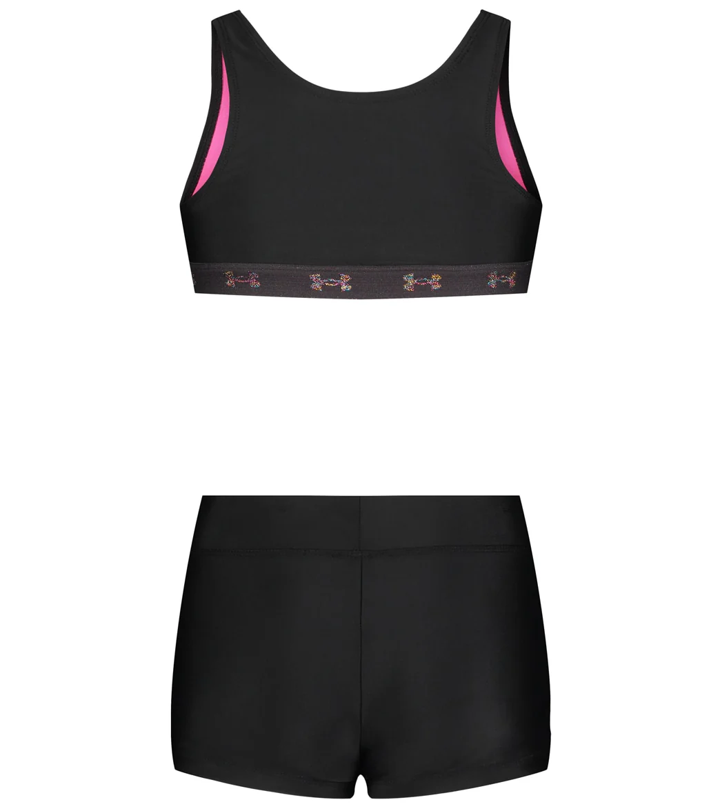 Under Armour Girls' UA Two Piece Swim Short Set (Big Kid) - Image 7