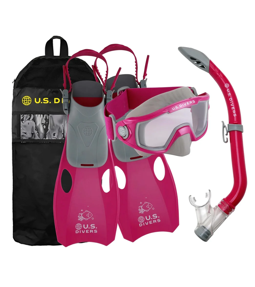 U.S. Divers Kids' Avila 2.0 Paradise Mask & Fins Snorkle Set (Kid's 4+) - Image 3