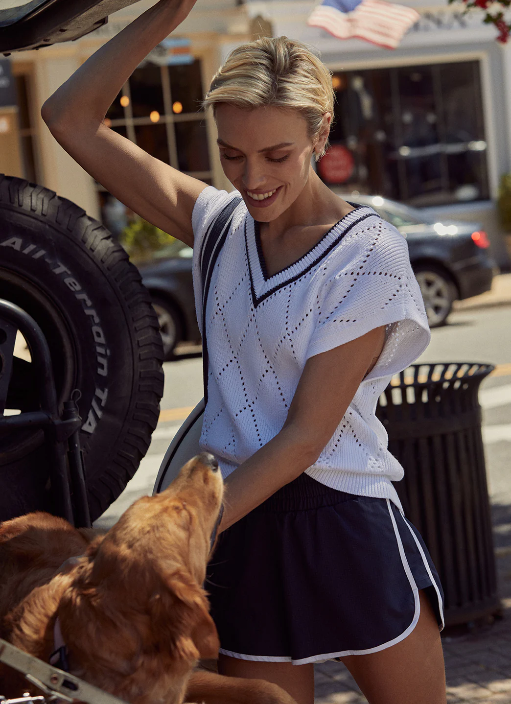 Varley Beaton Diamond Knit Top - Image 7