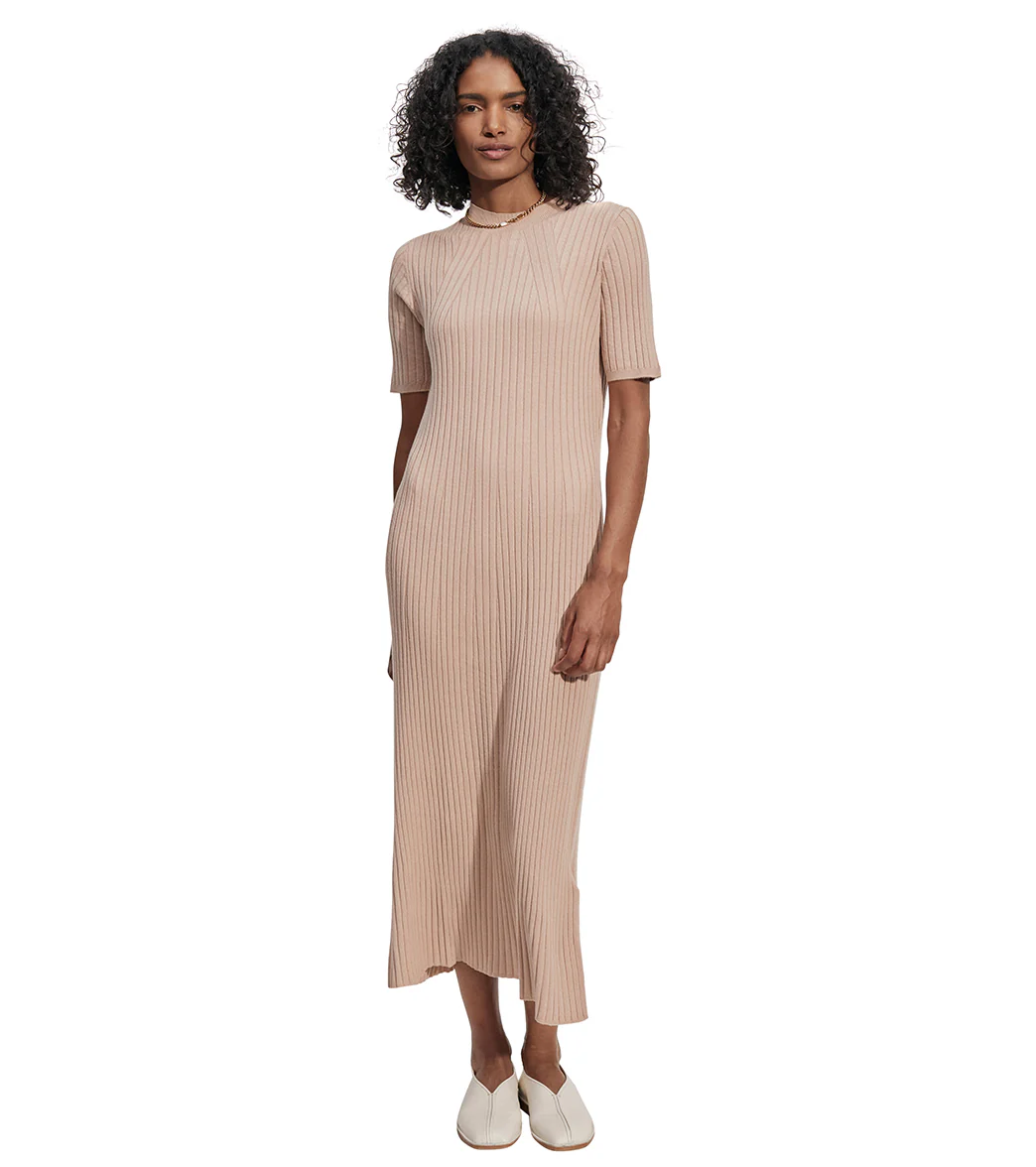 Varley Maeve Rib Knit Midi Dress