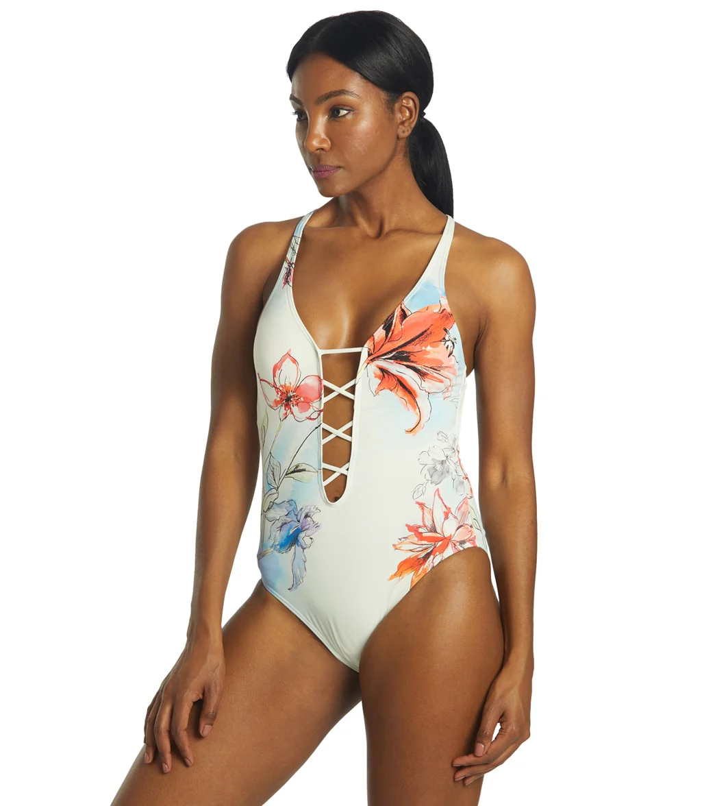 Vince Camuto Women's Bright Floral Strappy One Piece Swimsuit - Image 5