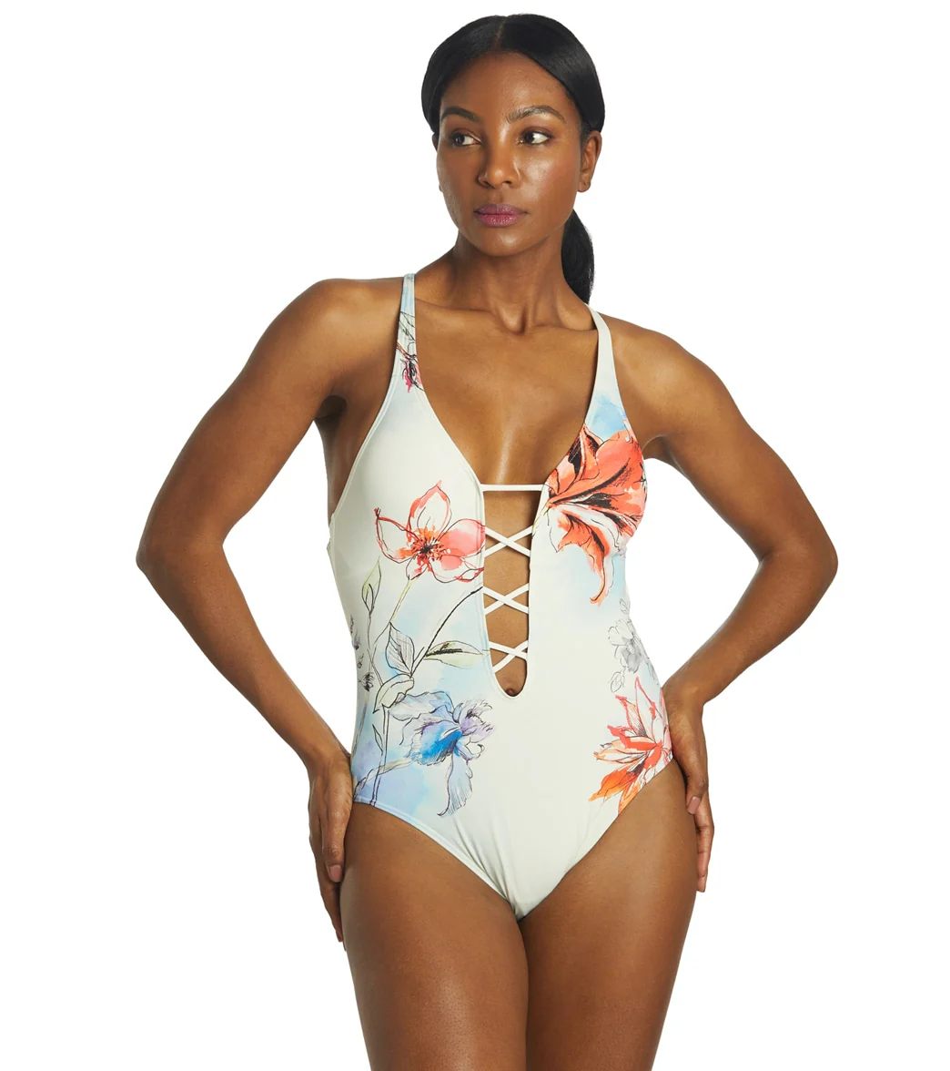 Vince Camuto Women's Bright Floral Strappy One Piece Swimsuit - Image 8