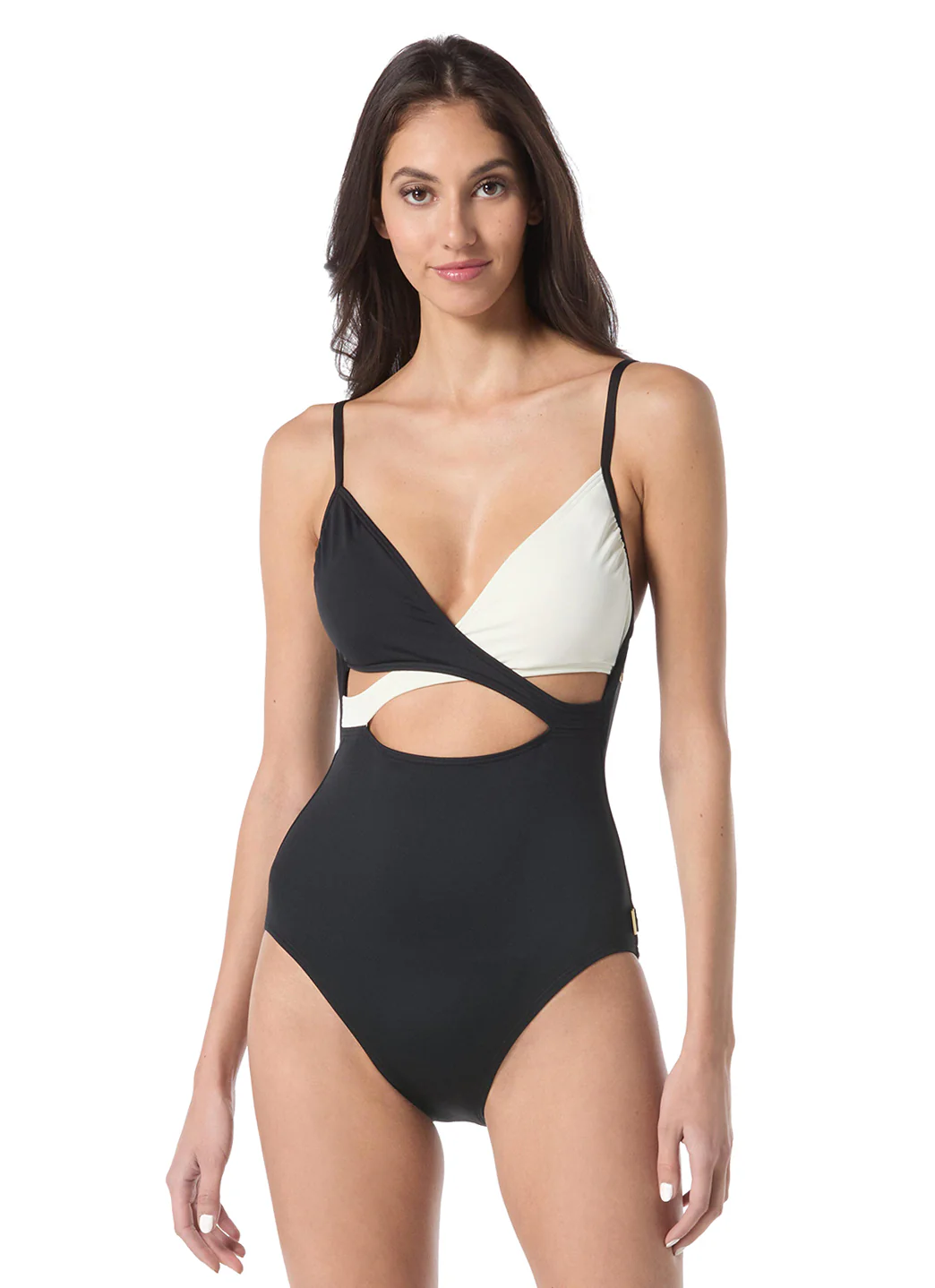 Vince Camuto Women's Color Block Cross Top One Piece Swimsuit - Image 7