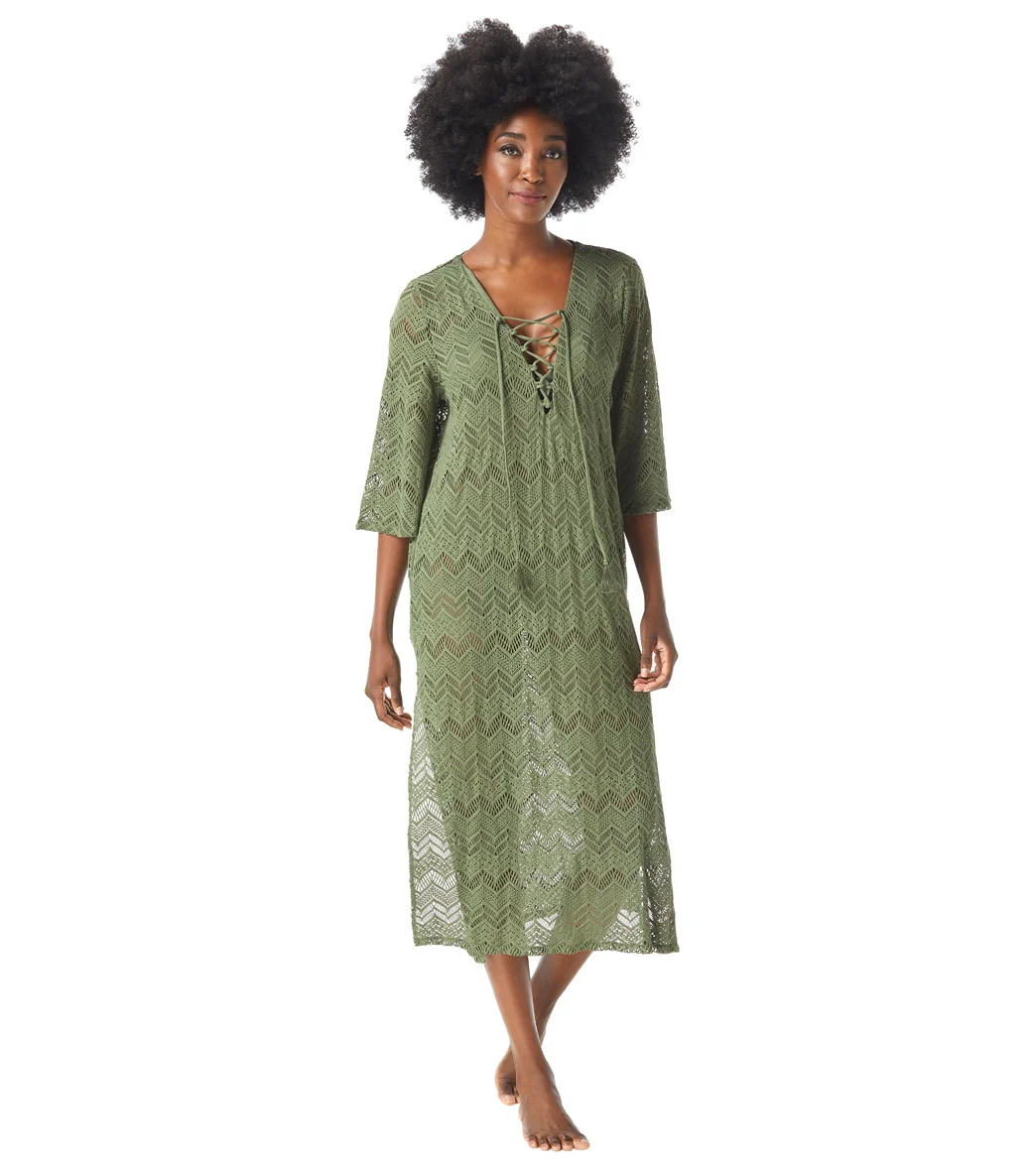 Vince Camuto Women's Crochet Lace Midi Caftan Cover Up - Image 5