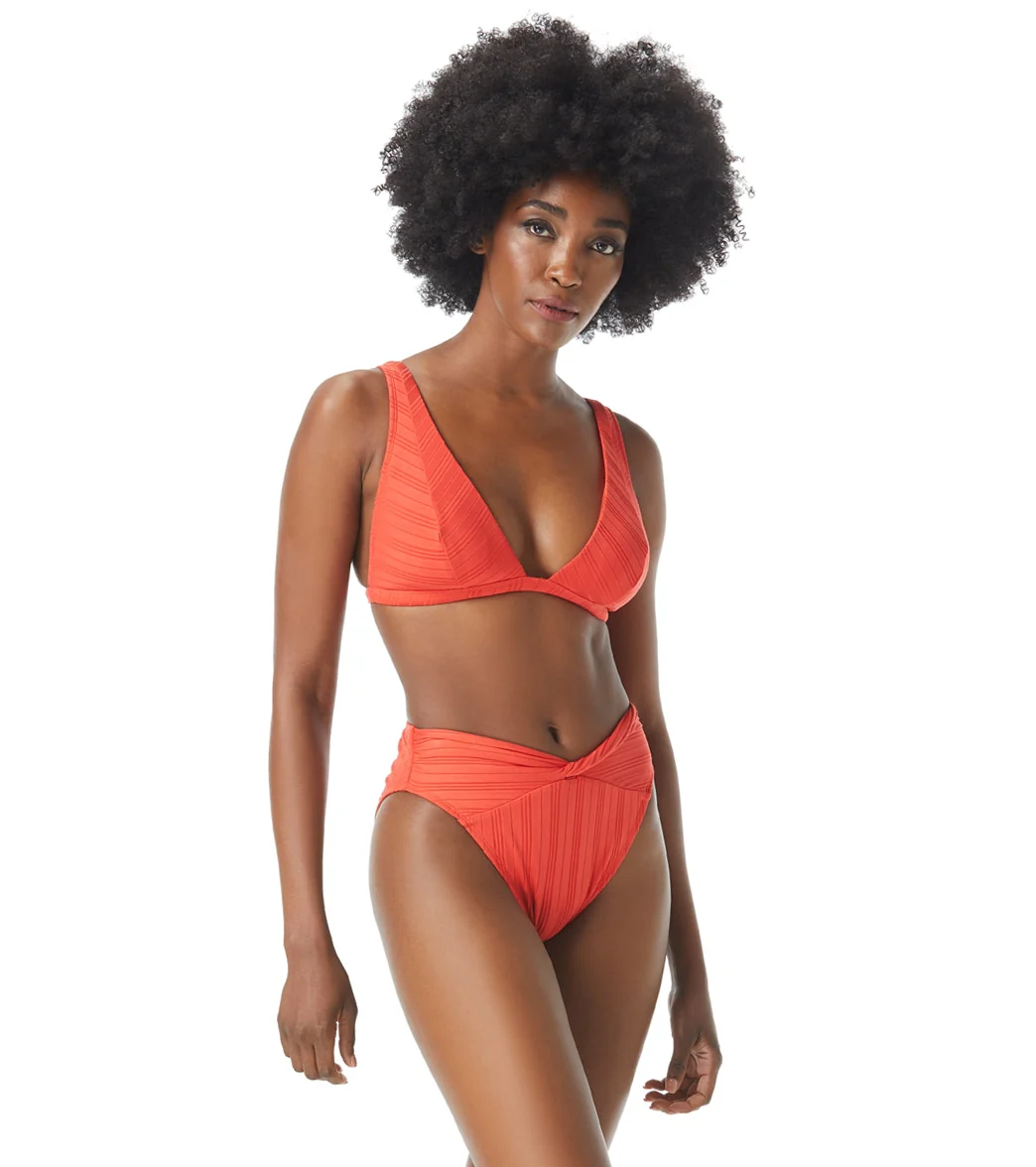 Vince Camuto Women's Ripple Effect Ribbed Triangle Bikini Top - Image 3