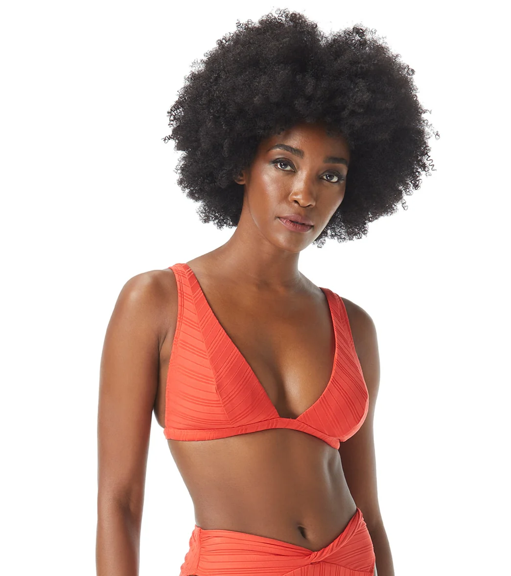 Vince Camuto Women's Ripple Effect Ribbed Triangle Bikini Top - Image 5