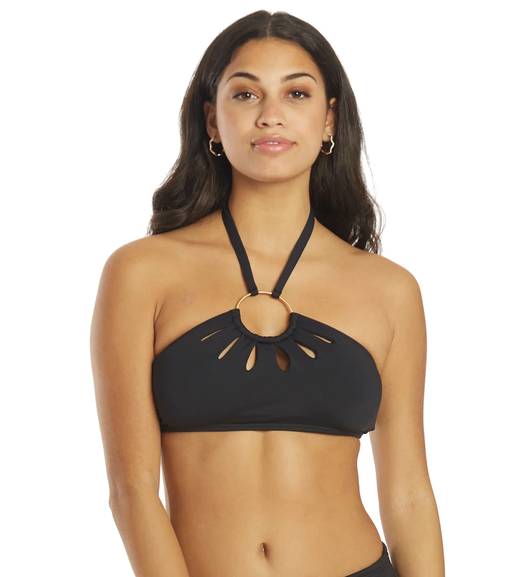Vince Camuto Women's Serengeti Shades Logo Ring Cut Out Halter Bikini Top - Image 15