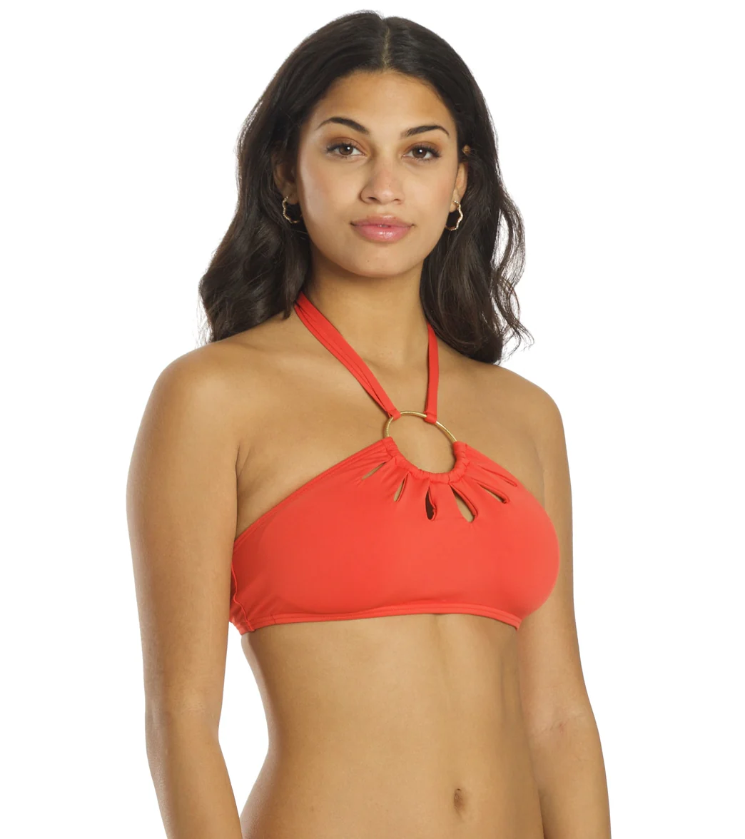 Vince Camuto Women's Serengeti Shades Logo Ring Cut Out Halter Bikini Top - Image 9