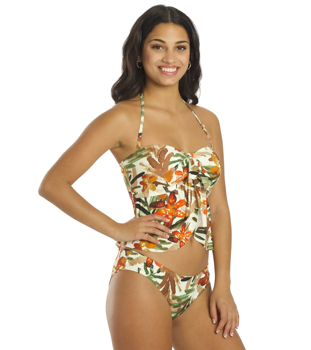 Vince Camuto Women's Seychelle Floral  Tie Front Baby Doll Tankini Top - Image 2