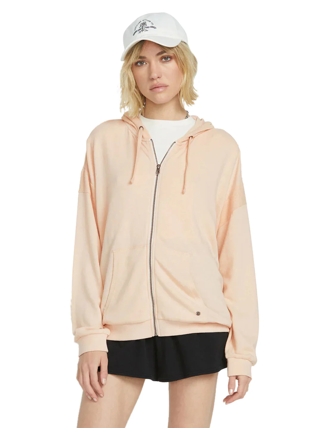 Volcom Women's Solid Lil Frenchie Zip Up Fleece Hoodie - Image 9