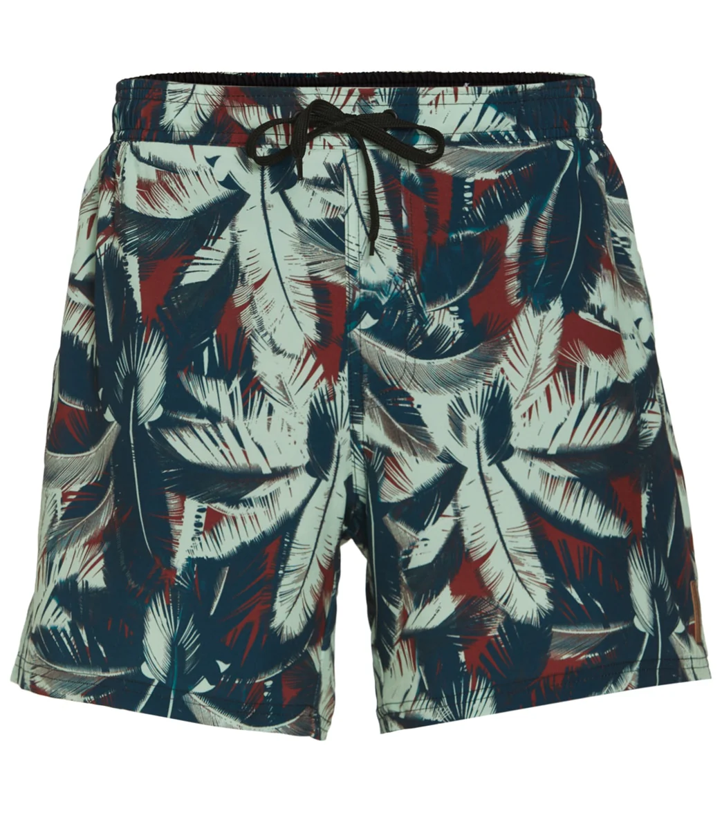 Wavebreaker Men's Palm Print Swim Trunks - Image 5